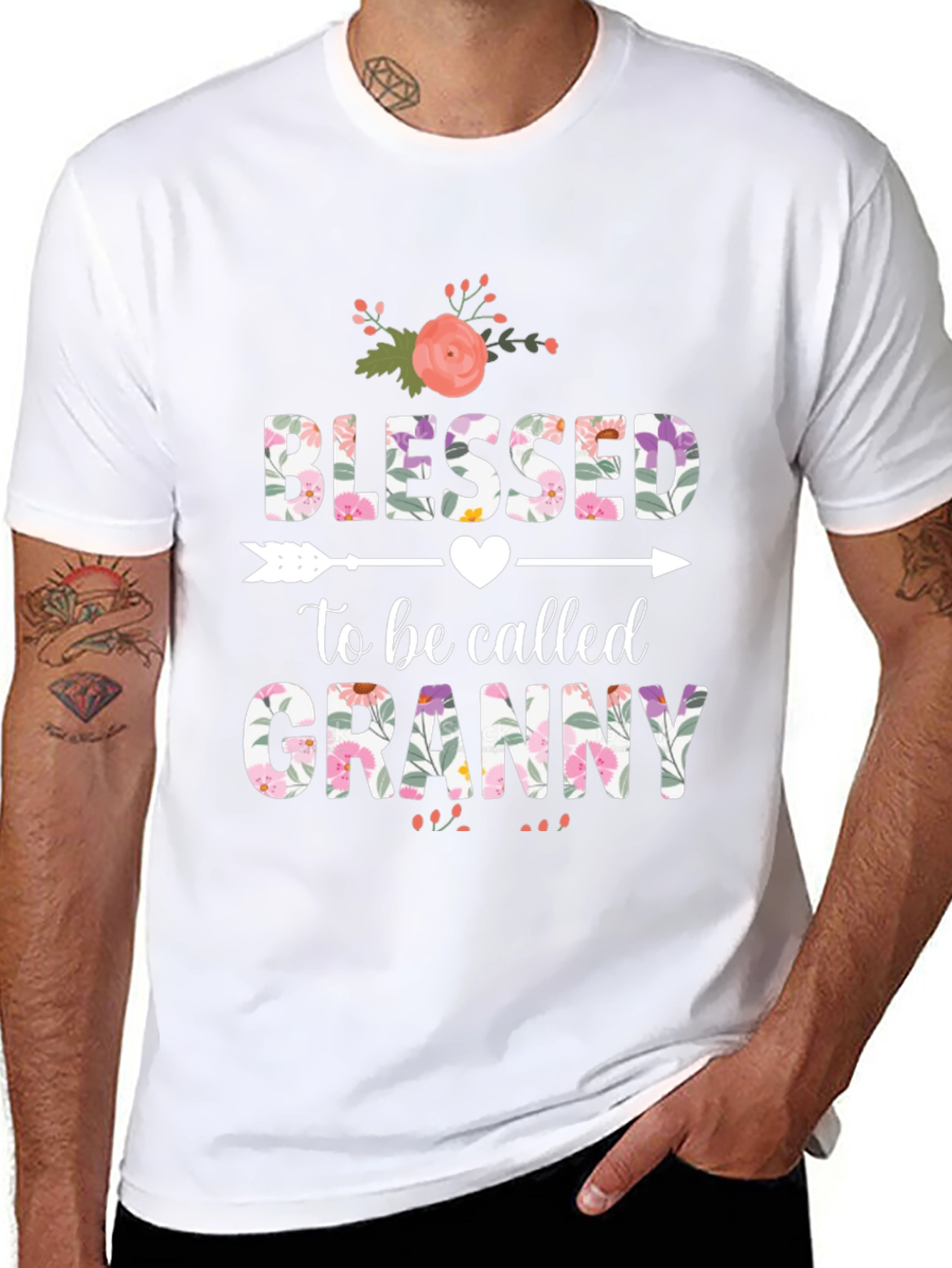 Blessed to be Called Granny T-Shirt Floral Design