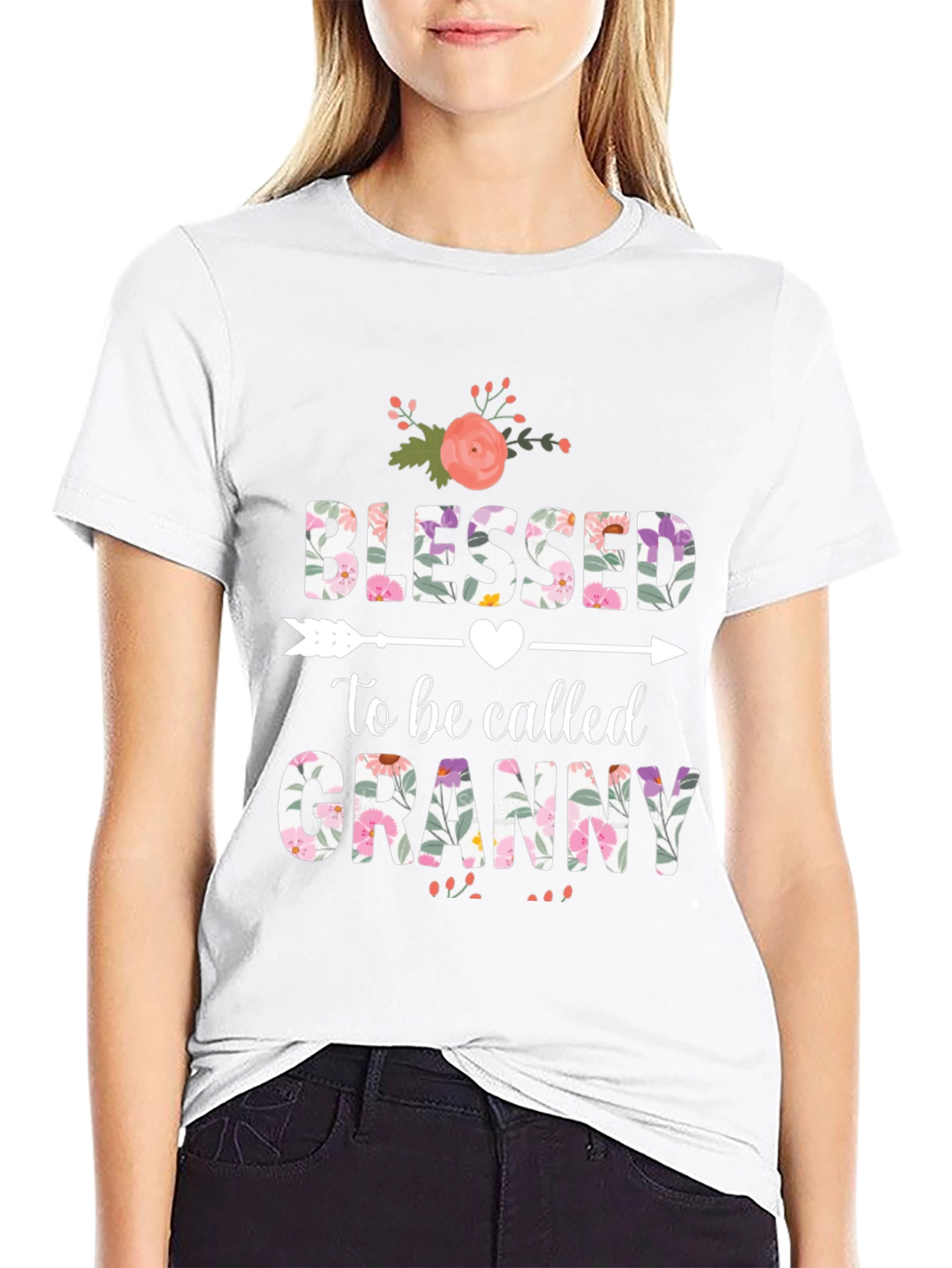 Blessed to be Called Granny T-Shirt Floral Design