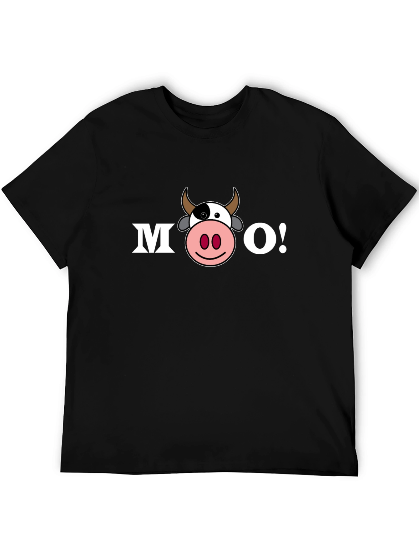 Funny Cartoon Cow MOO! T-Shirt - Black
