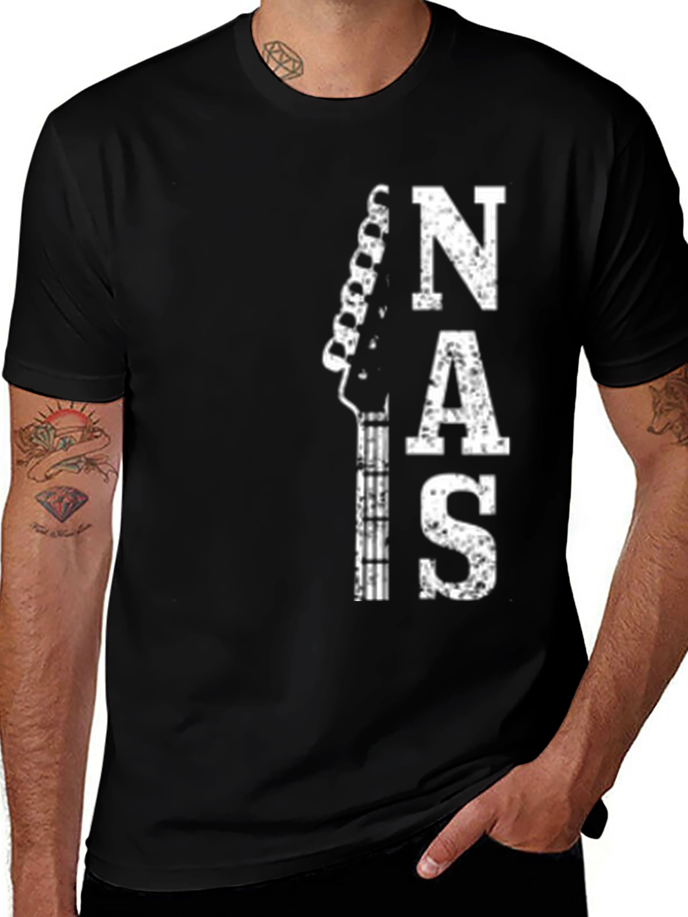NAS is Guitar Black T-Shirt