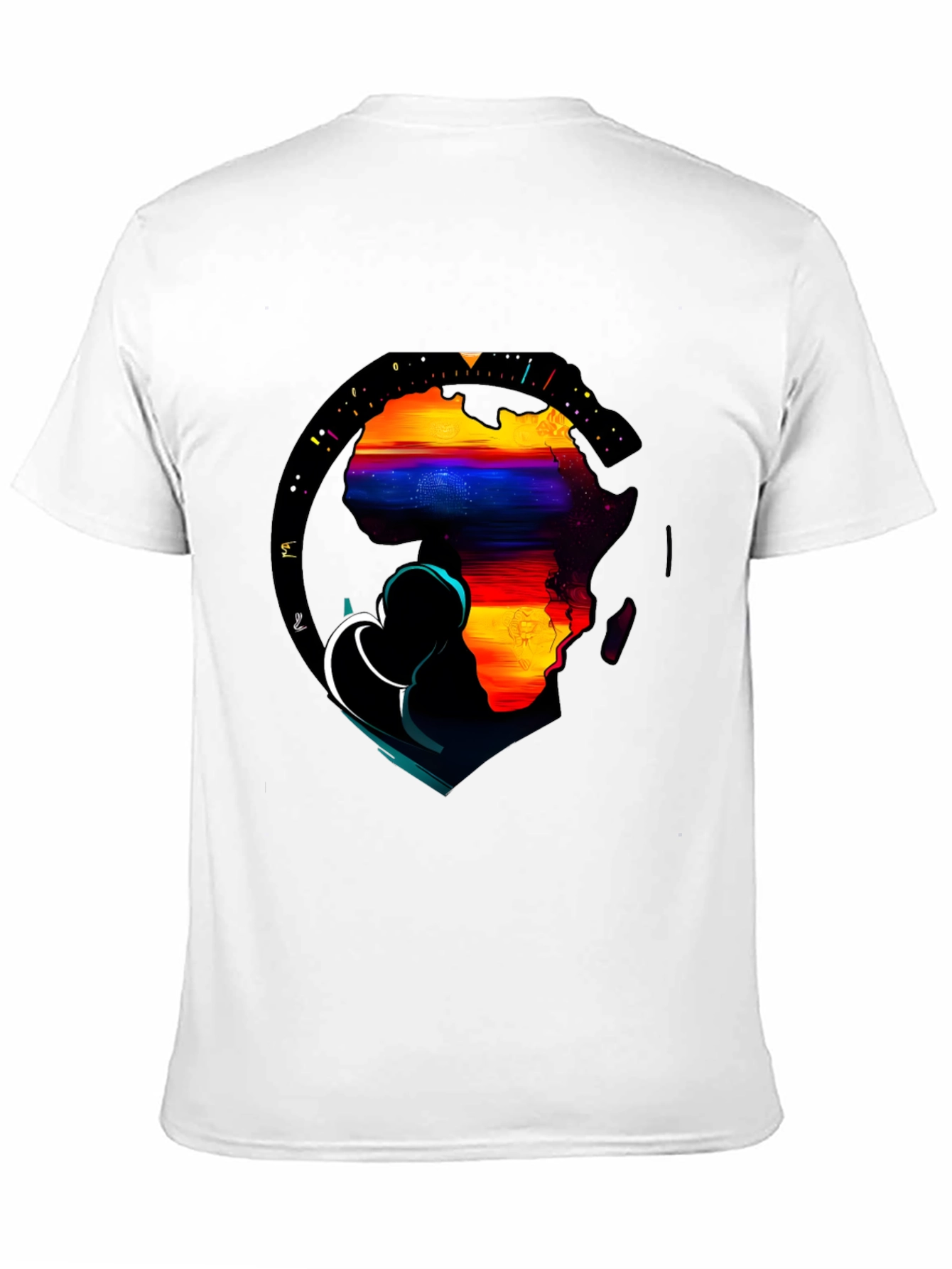 Africa Continent Graphic Print Black T-Shirt
