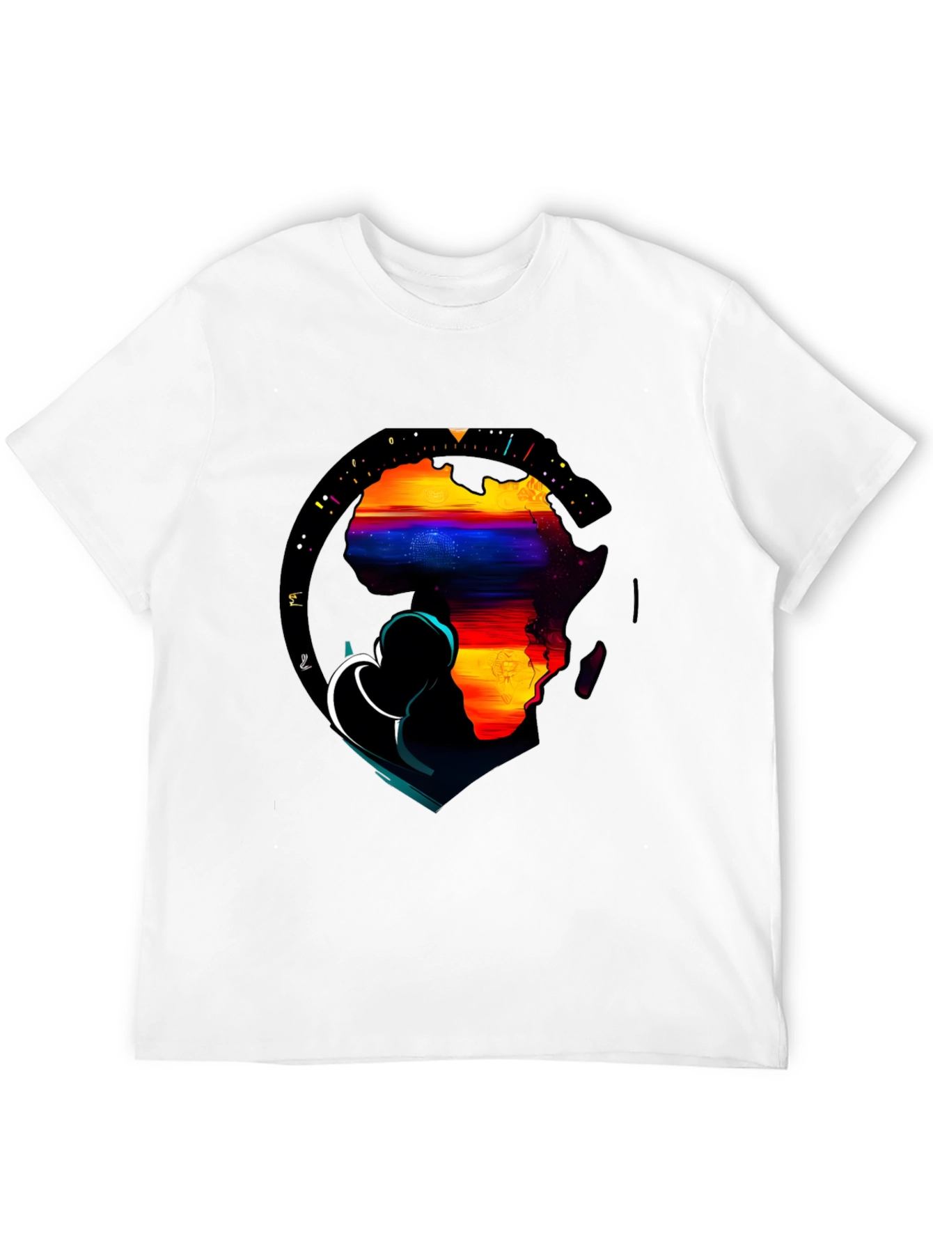 Africa Continent Graphic Print Black T-Shirt