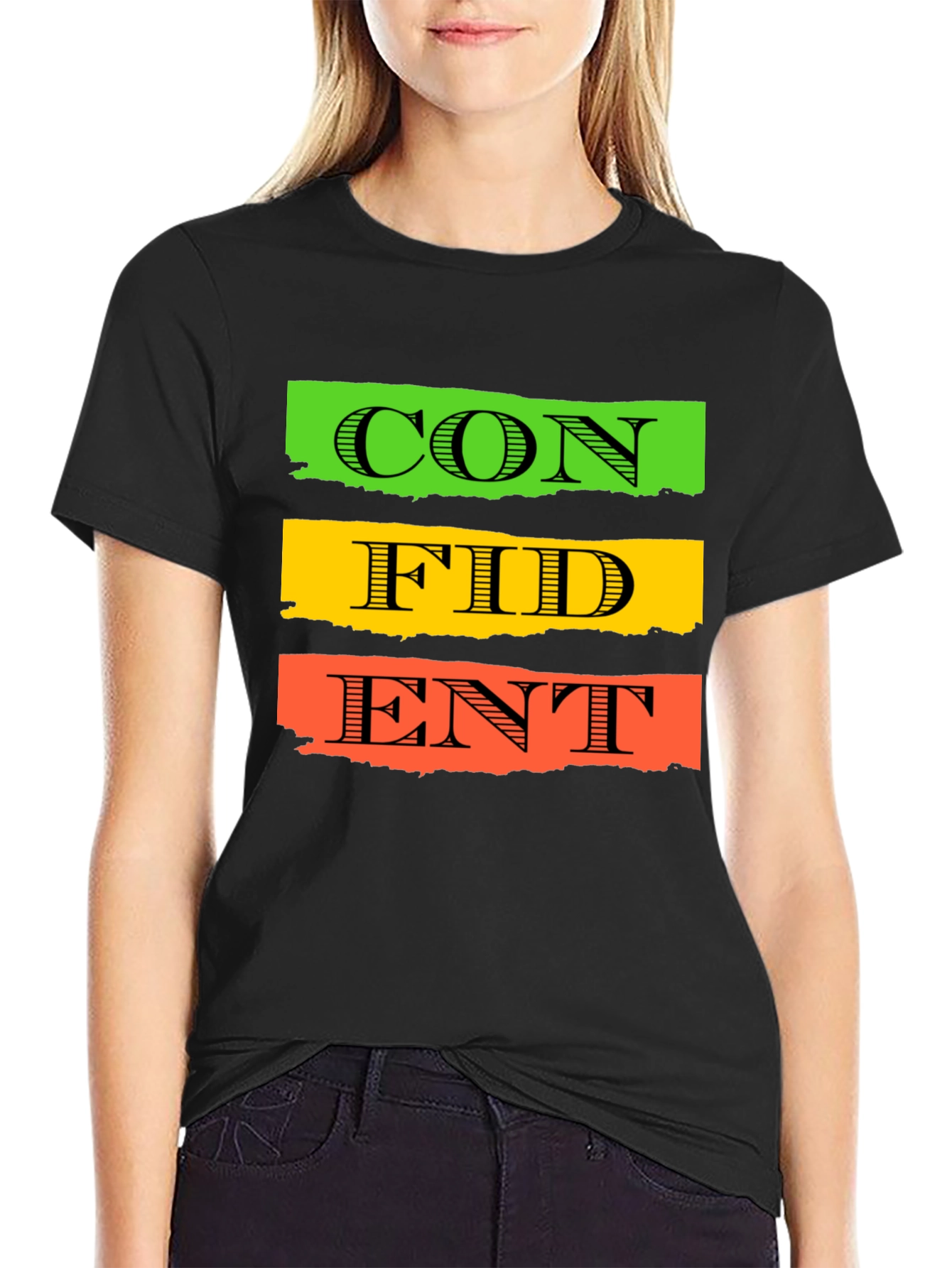 Confident Typography T-Shirt - Black
