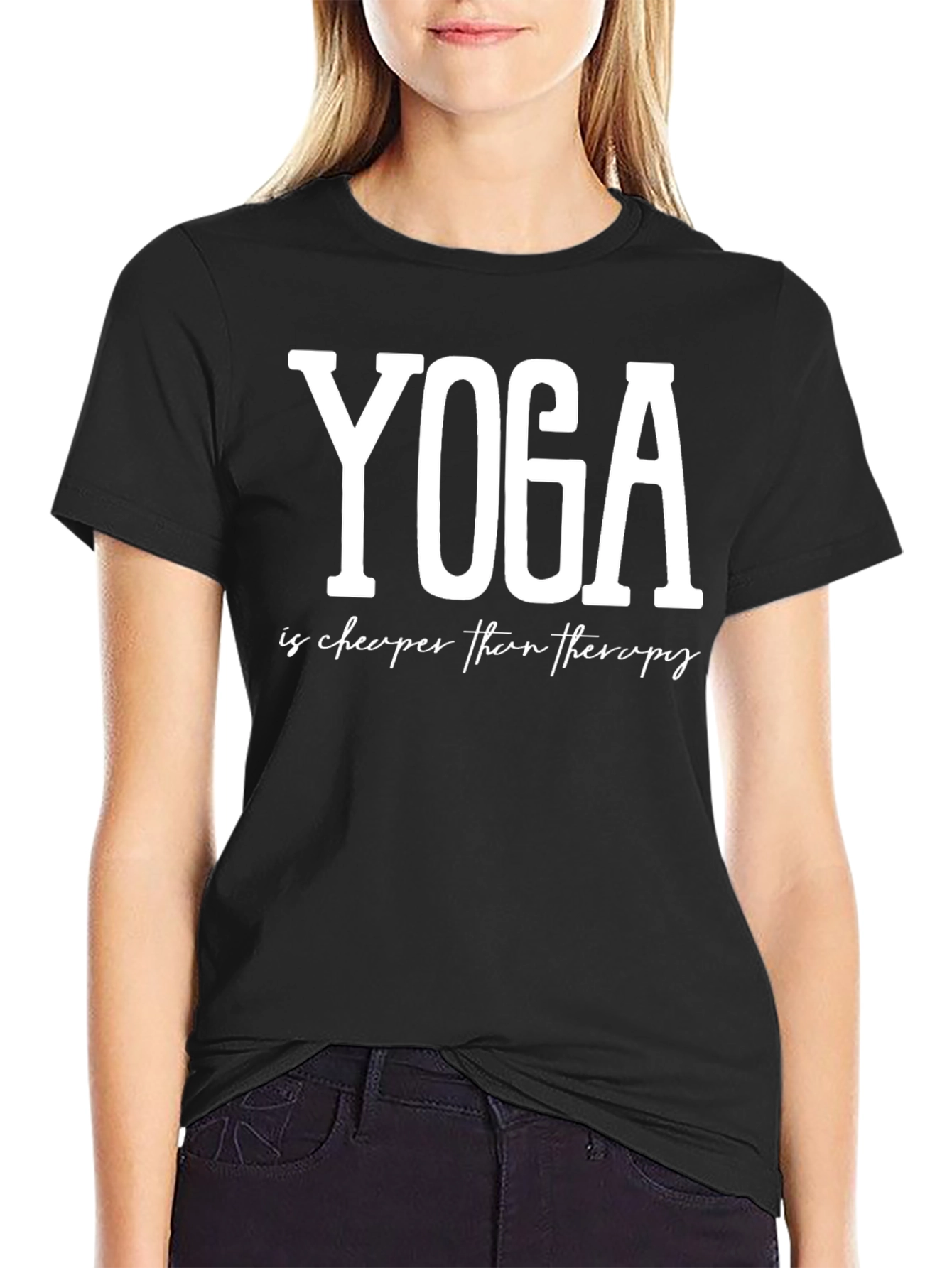 Yoga is Cheaper Than Therapy Graphic Tee
