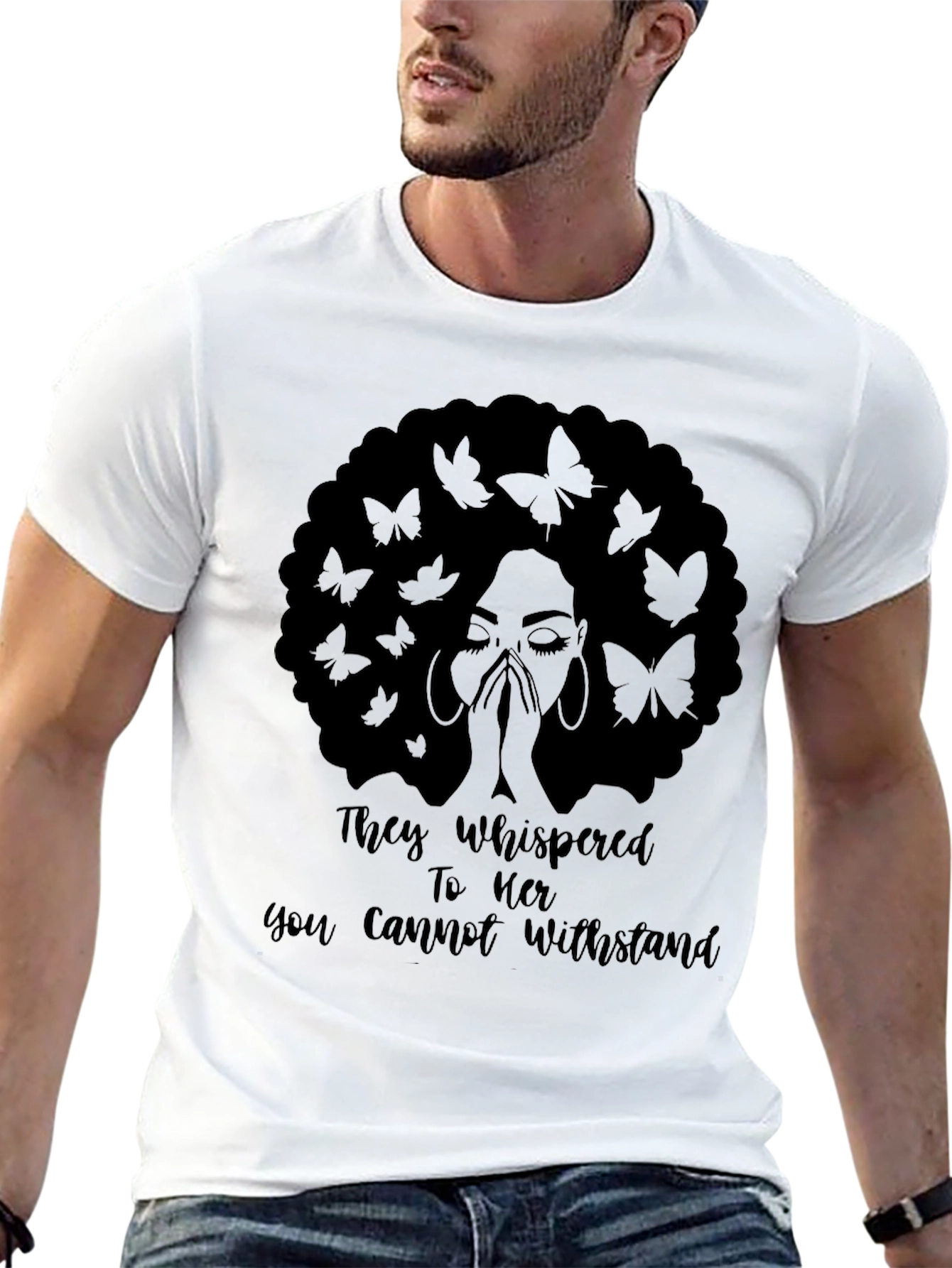 Empowered Woman Graphic Tee - Butterfly Afro Design