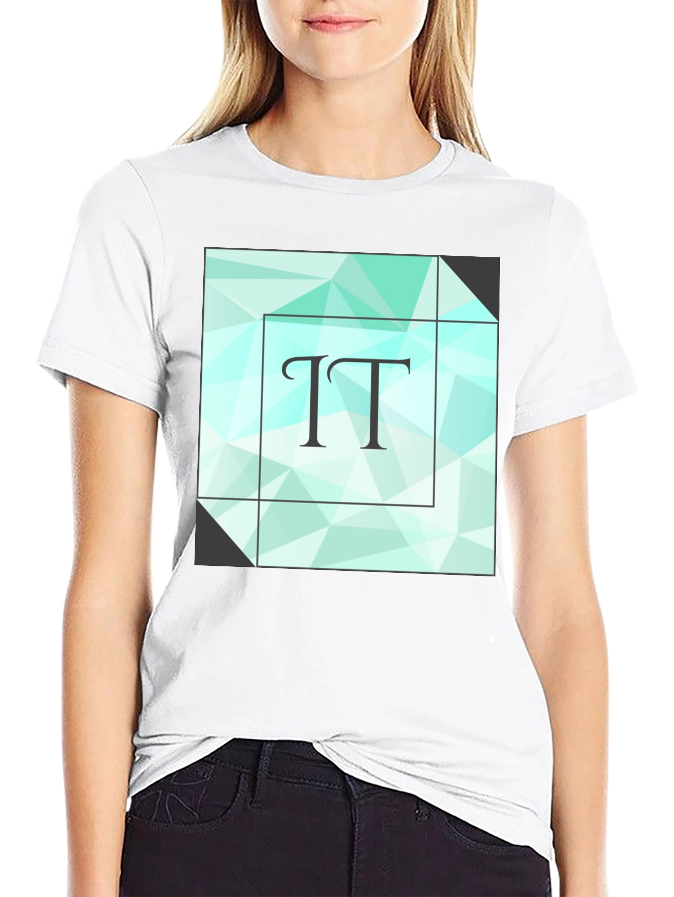 Geometric TT Print Black T-Shirt