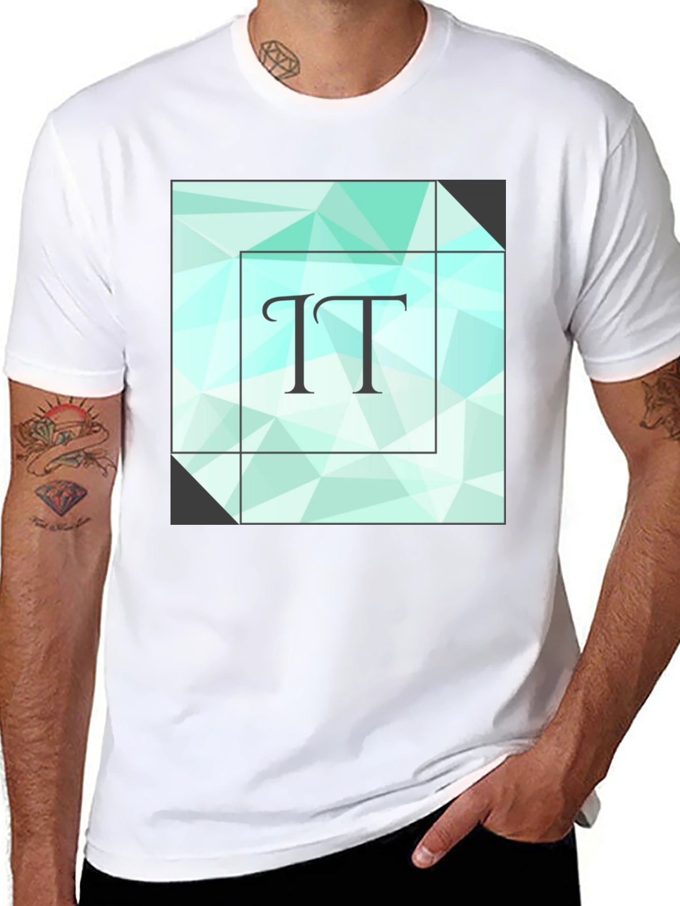 Geometric TT Print Black T-Shirt