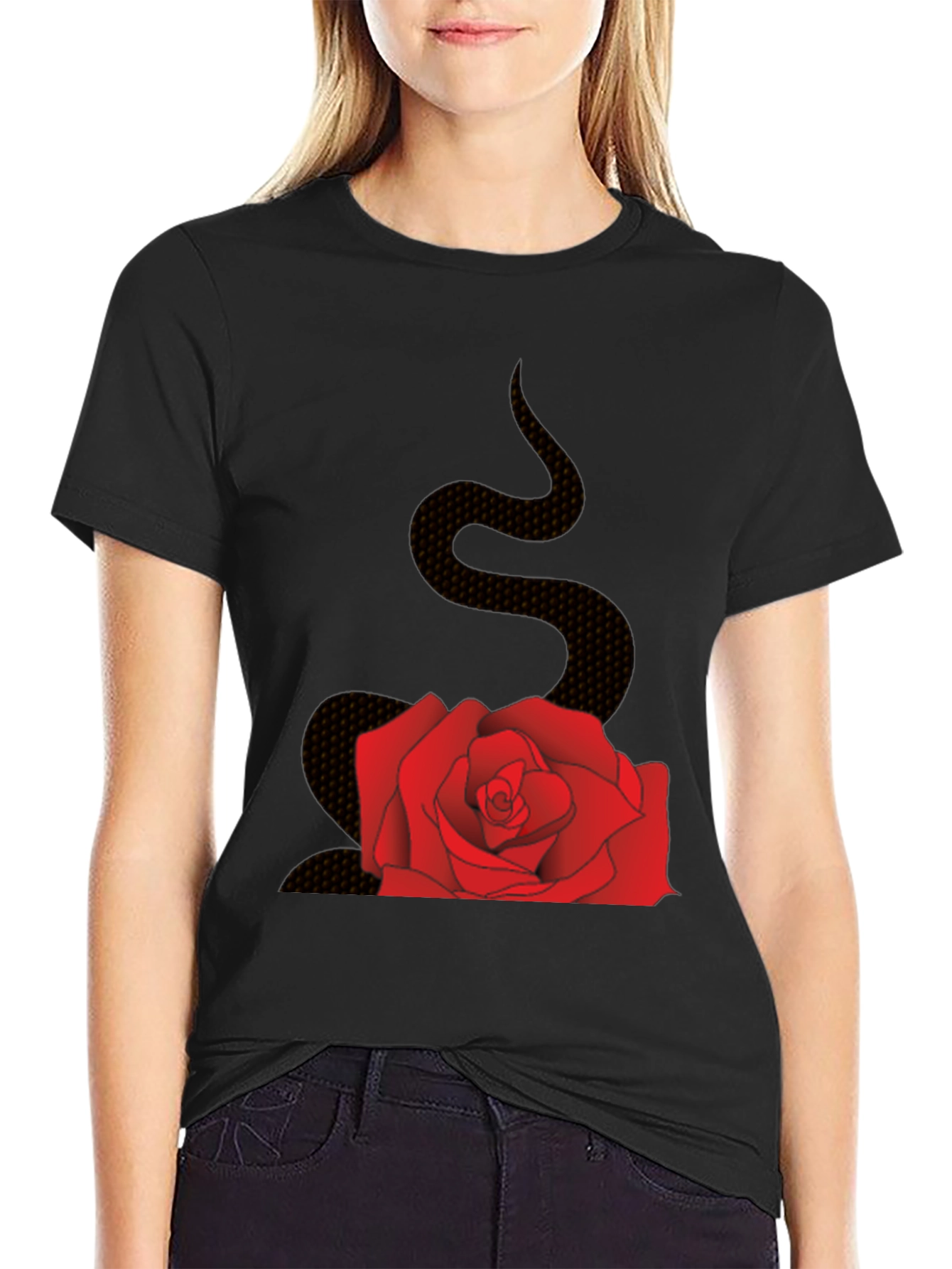 Rose and Snake Graphic Tee