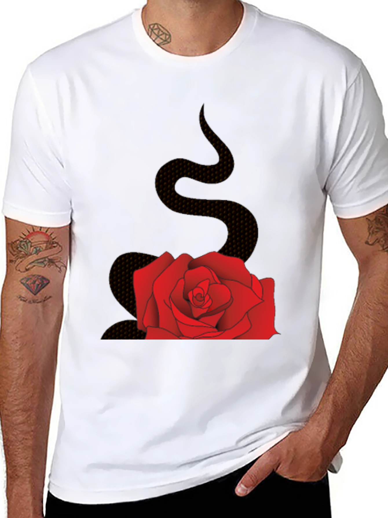 Rose and Snake Graphic Tee
