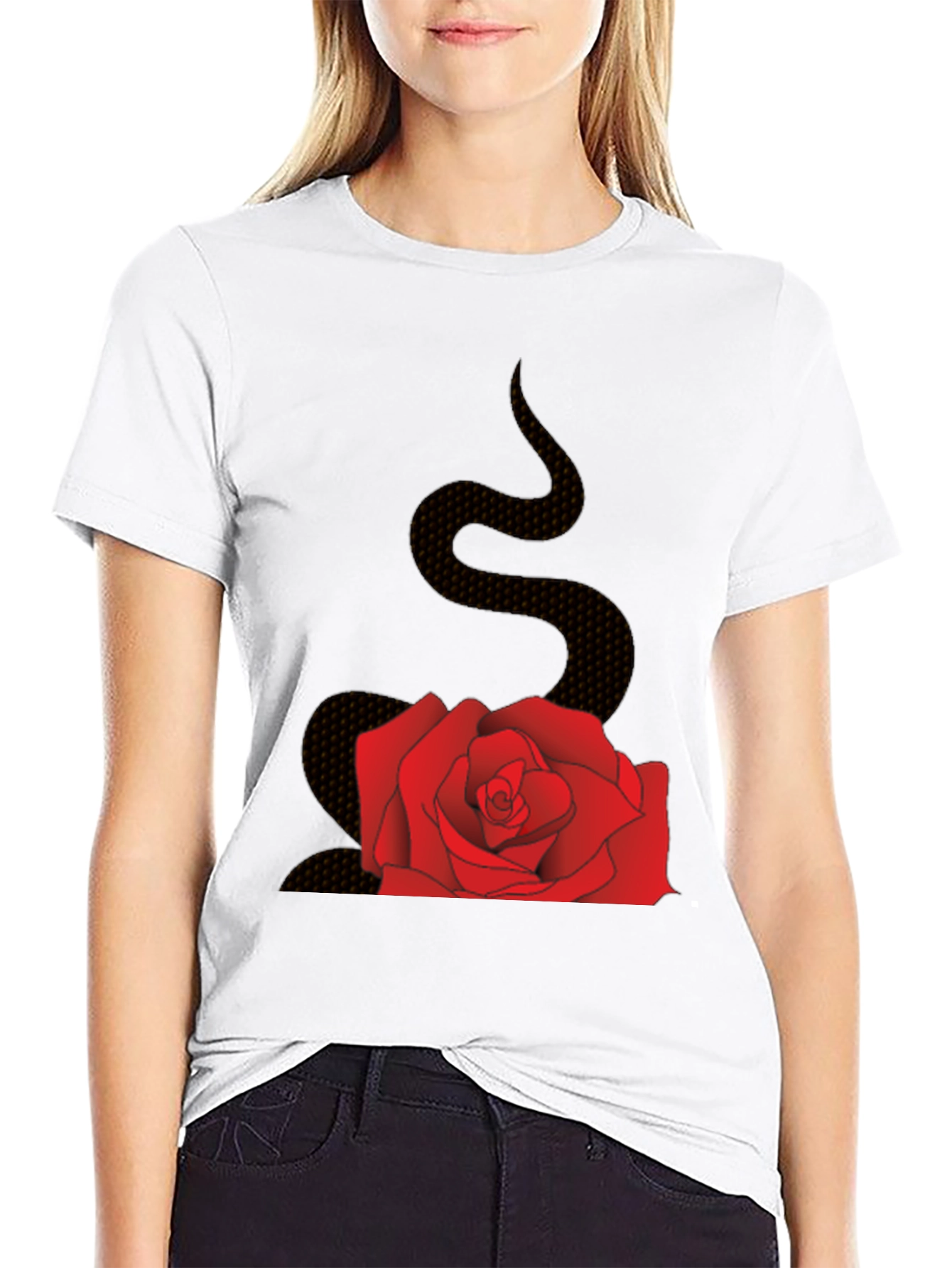 Rose and Snake Graphic Tee