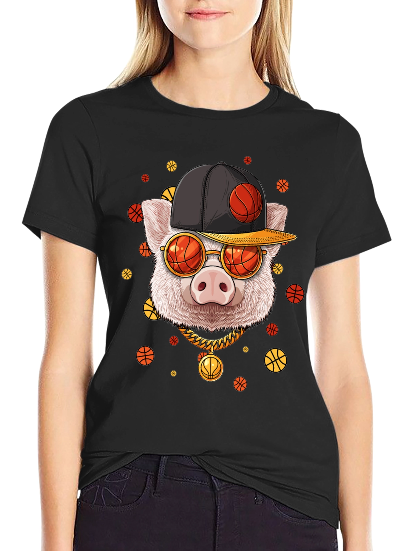 Basketball Pig Graphic Tee