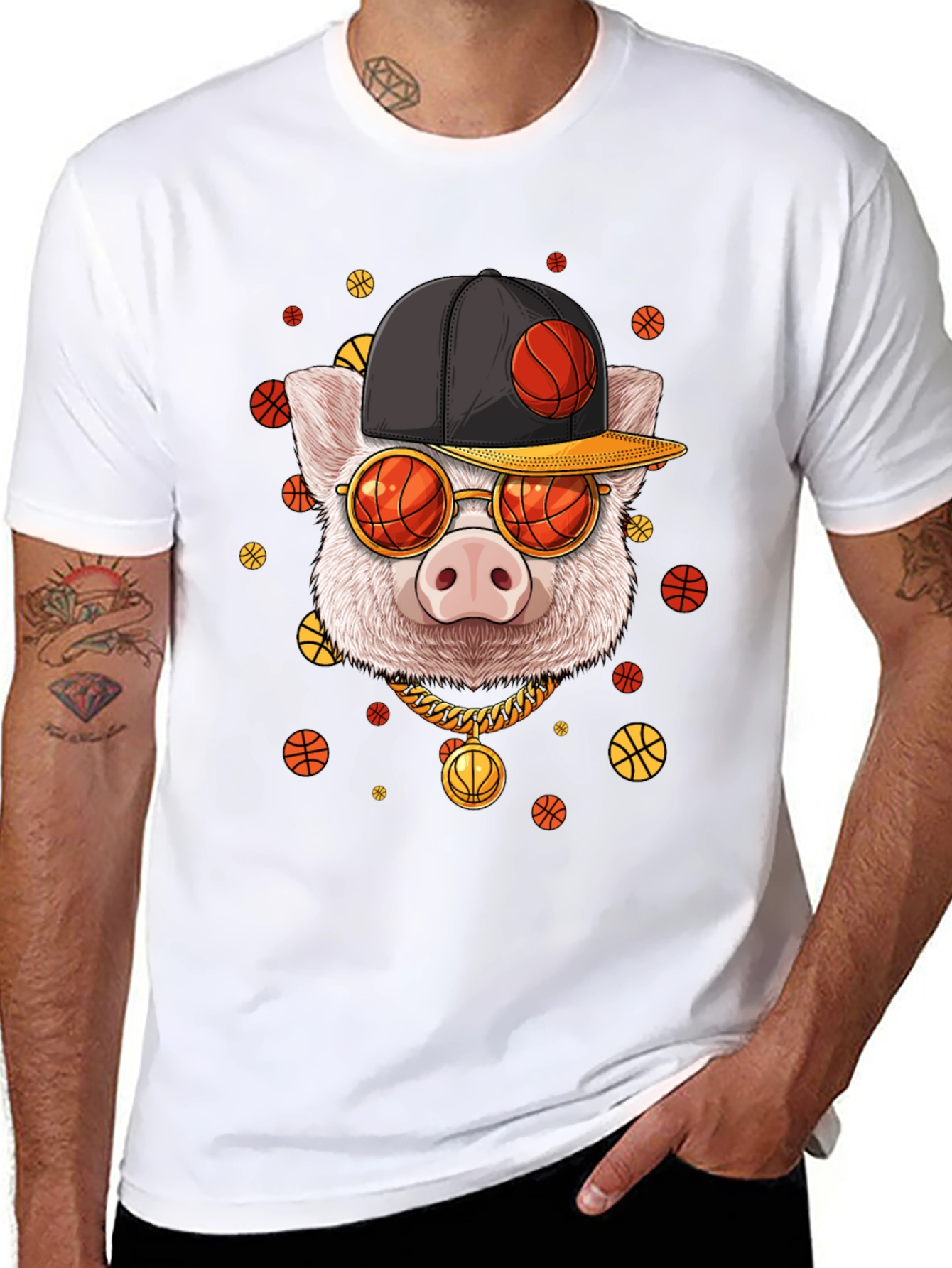 Basketball Pig Graphic Tee