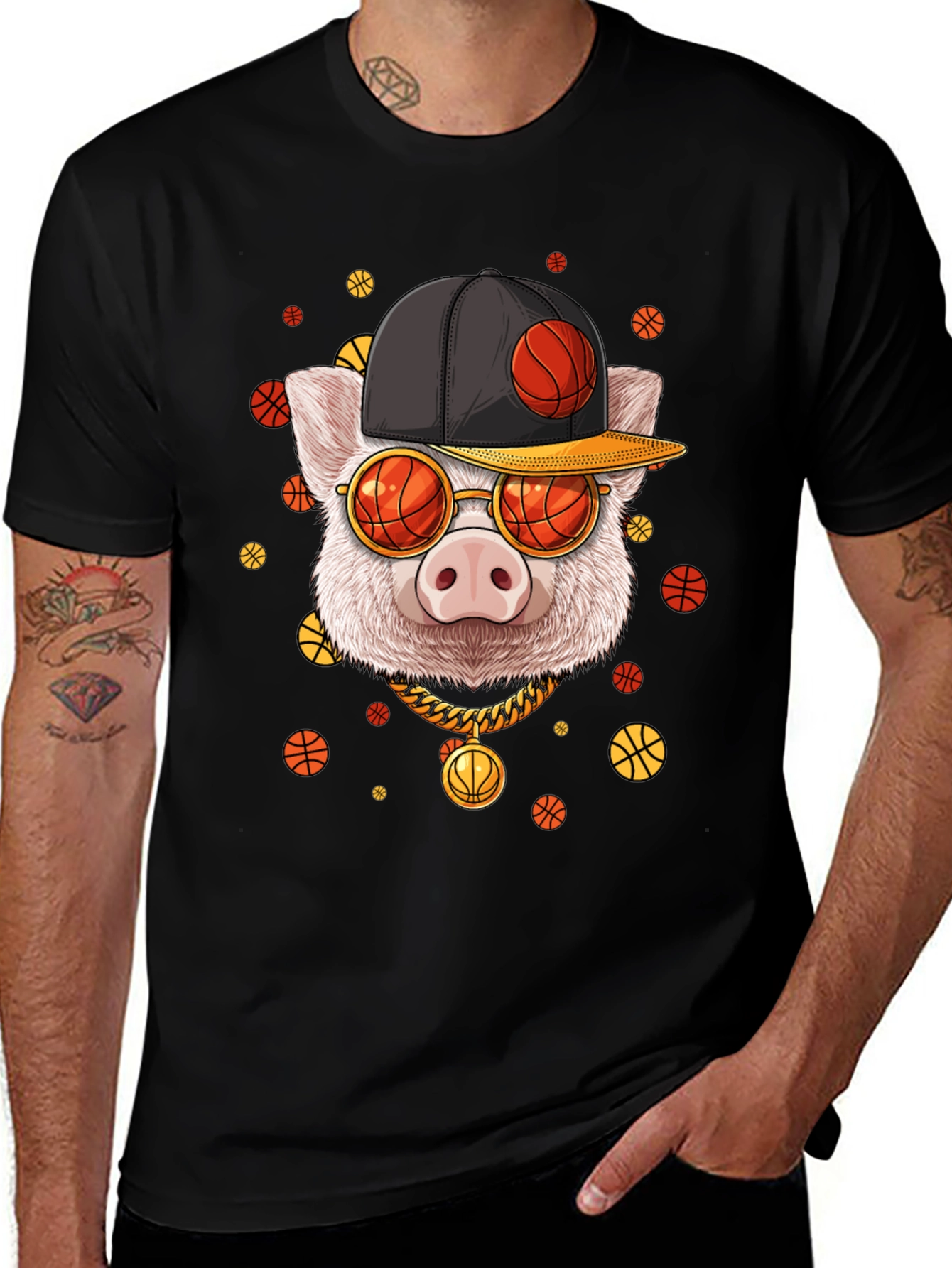 Basketball Pig Graphic Tee
