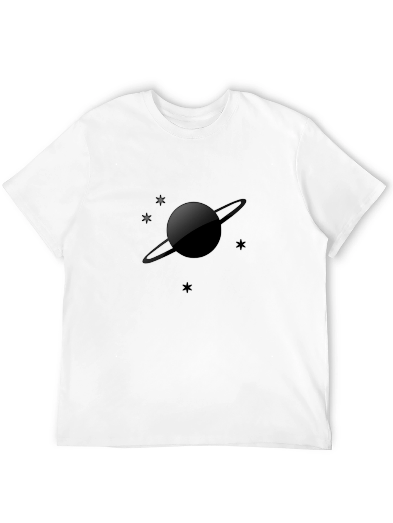 Saturn Graphic Black T-Shirt - Space Tee
