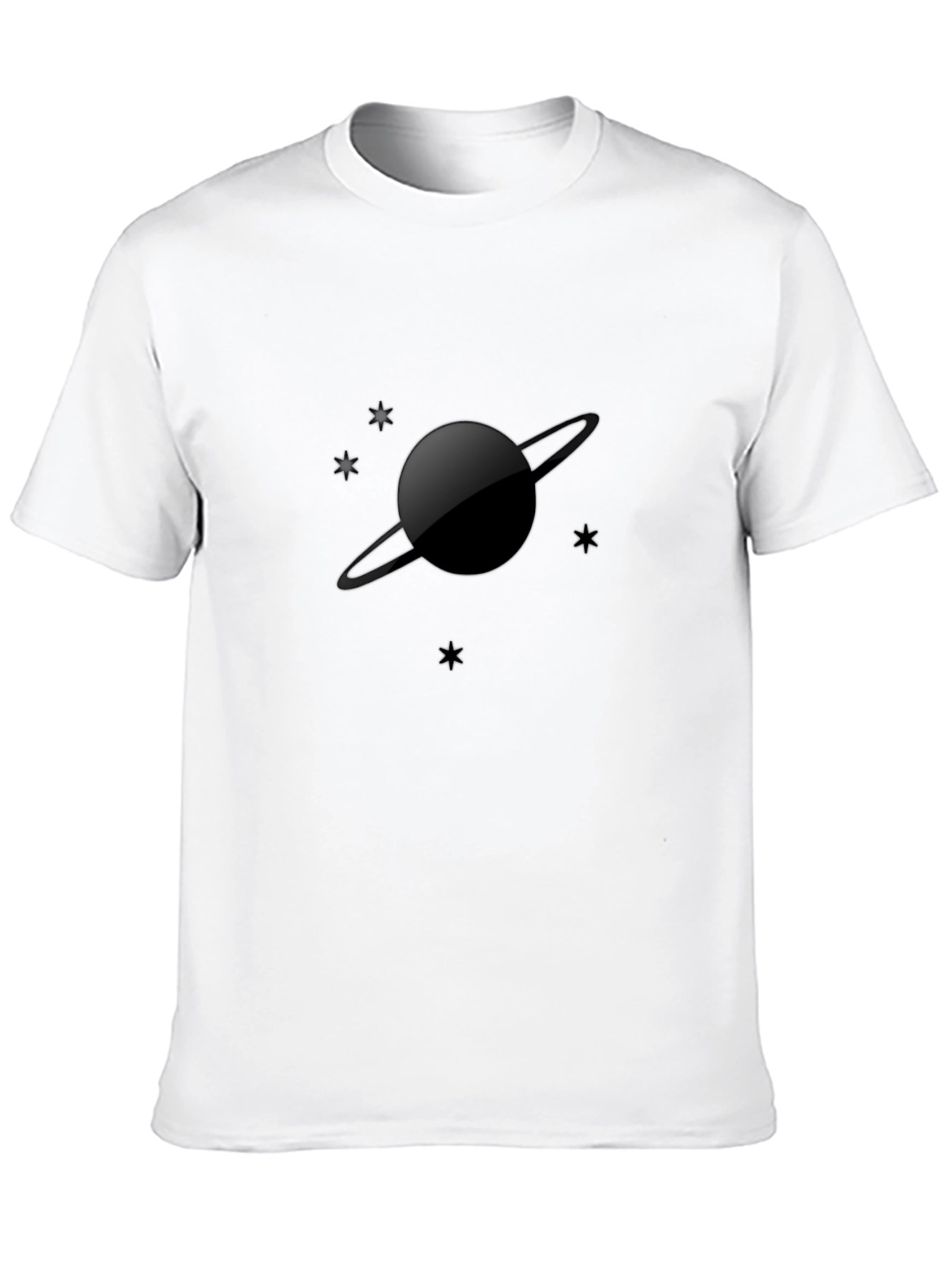 Saturn Graphic Black T-Shirt - Space Tee