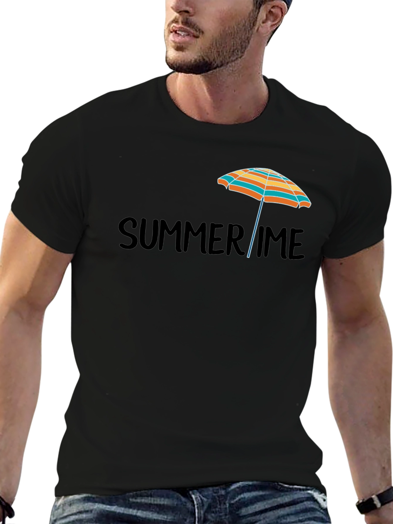 Summertime Beach Umbrella Graphic T-Shirt