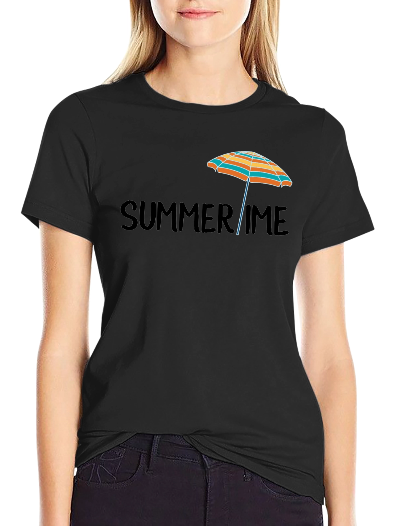 Summertime Beach Umbrella Graphic T-Shirt