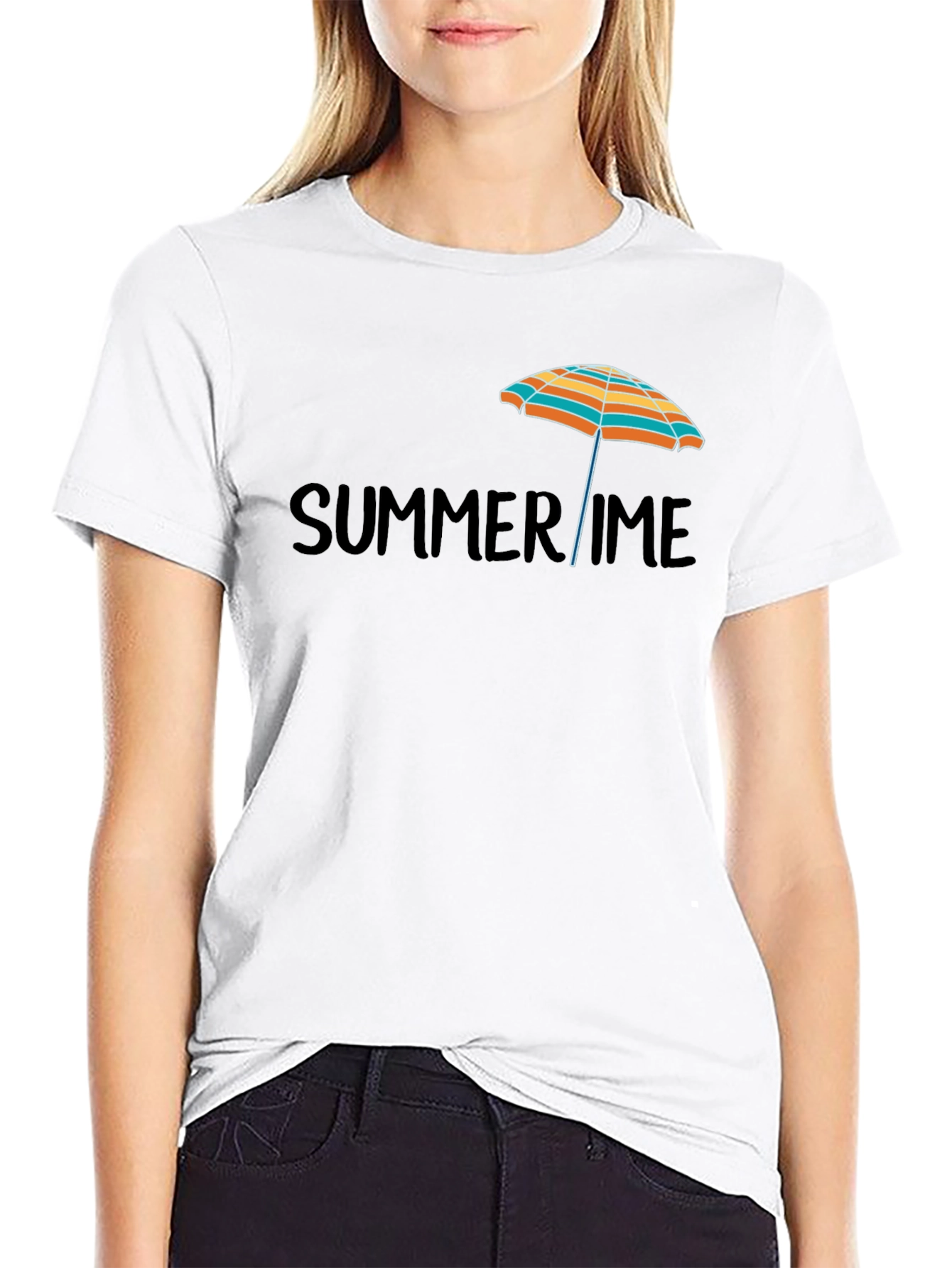 Summertime Beach Umbrella Graphic T-Shirt