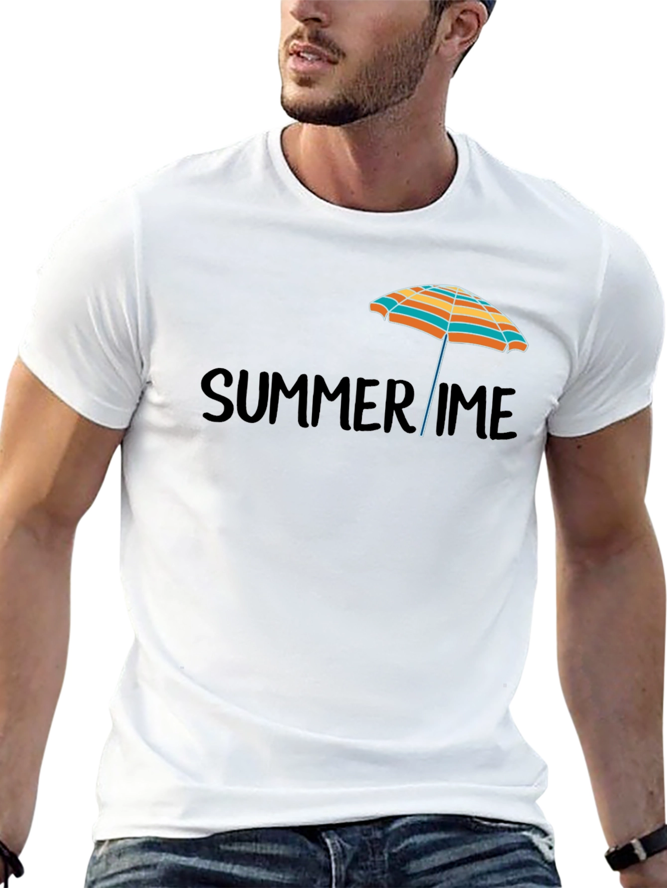Summertime Beach Umbrella Graphic T-Shirt