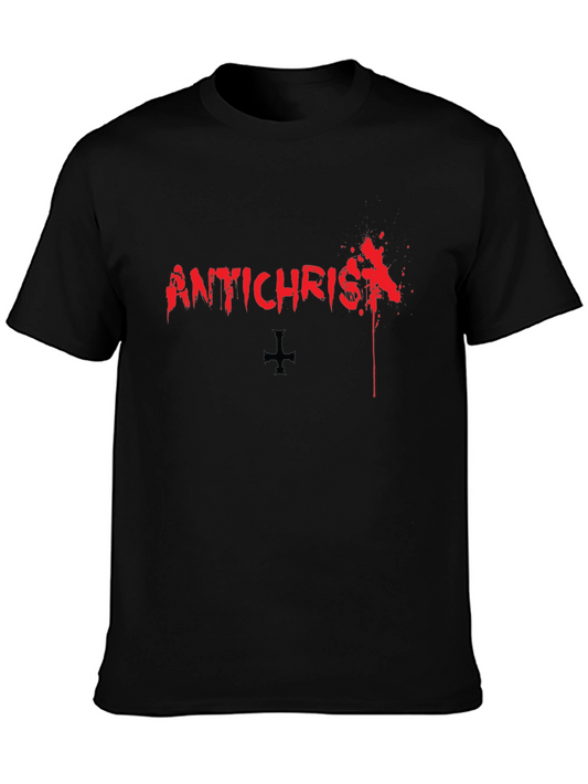 Antichrist Graphic Print Black T-Shirt