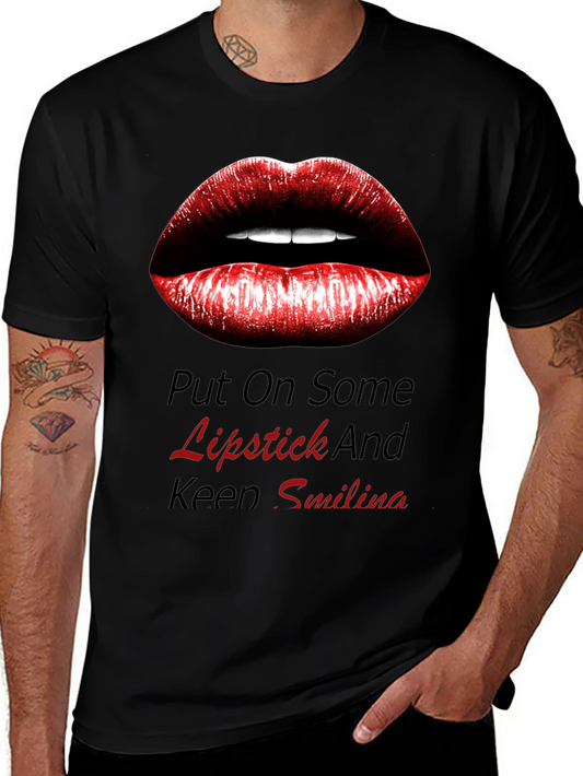 Lipstick Kiss Graphic Tee - Trendy Black Shirt
