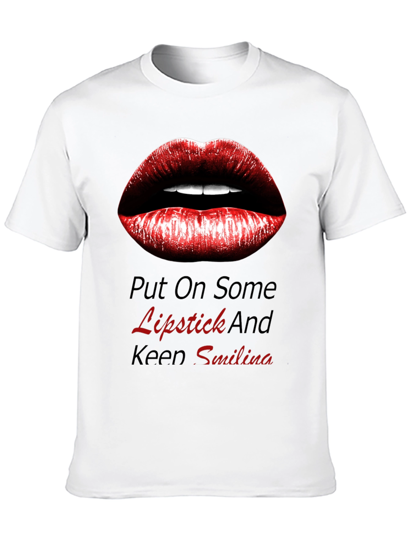 Lipstick Kiss Graphic Tee - Trendy Black Shirt