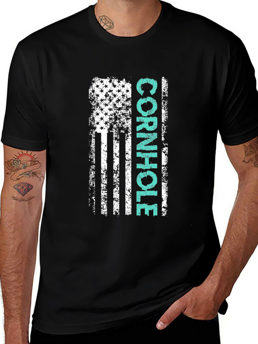 Cornhole Flag Graphic T-Shirt - Bean Bag Toss Tee