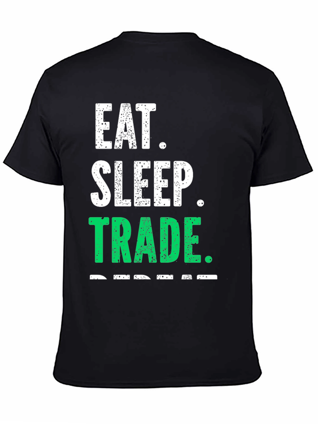 Eat Sleep Trade Repeat Black Graphic Tee