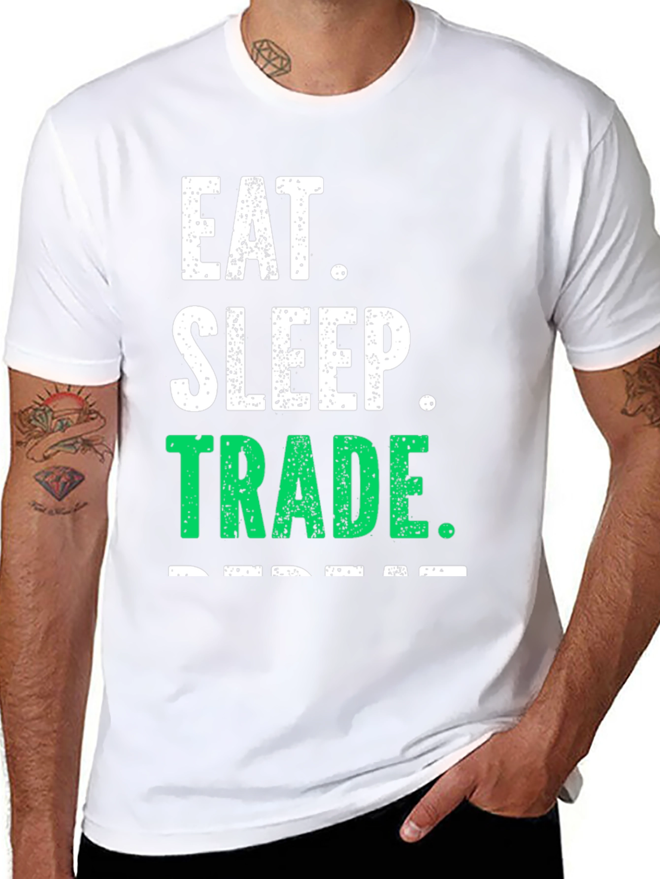Eat Sleep Trade Repeat Black Graphic Tee