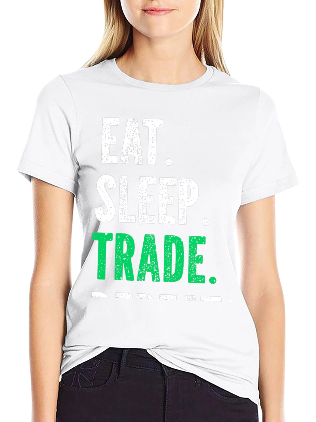 Eat Sleep Trade Repeat Black Graphic Tee
