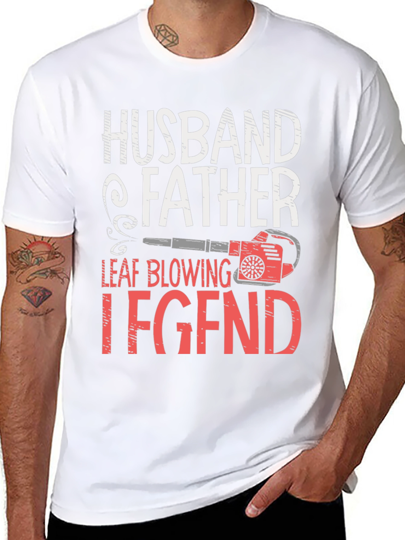 Husband Father Legend Leaf Blowing T-Shirt