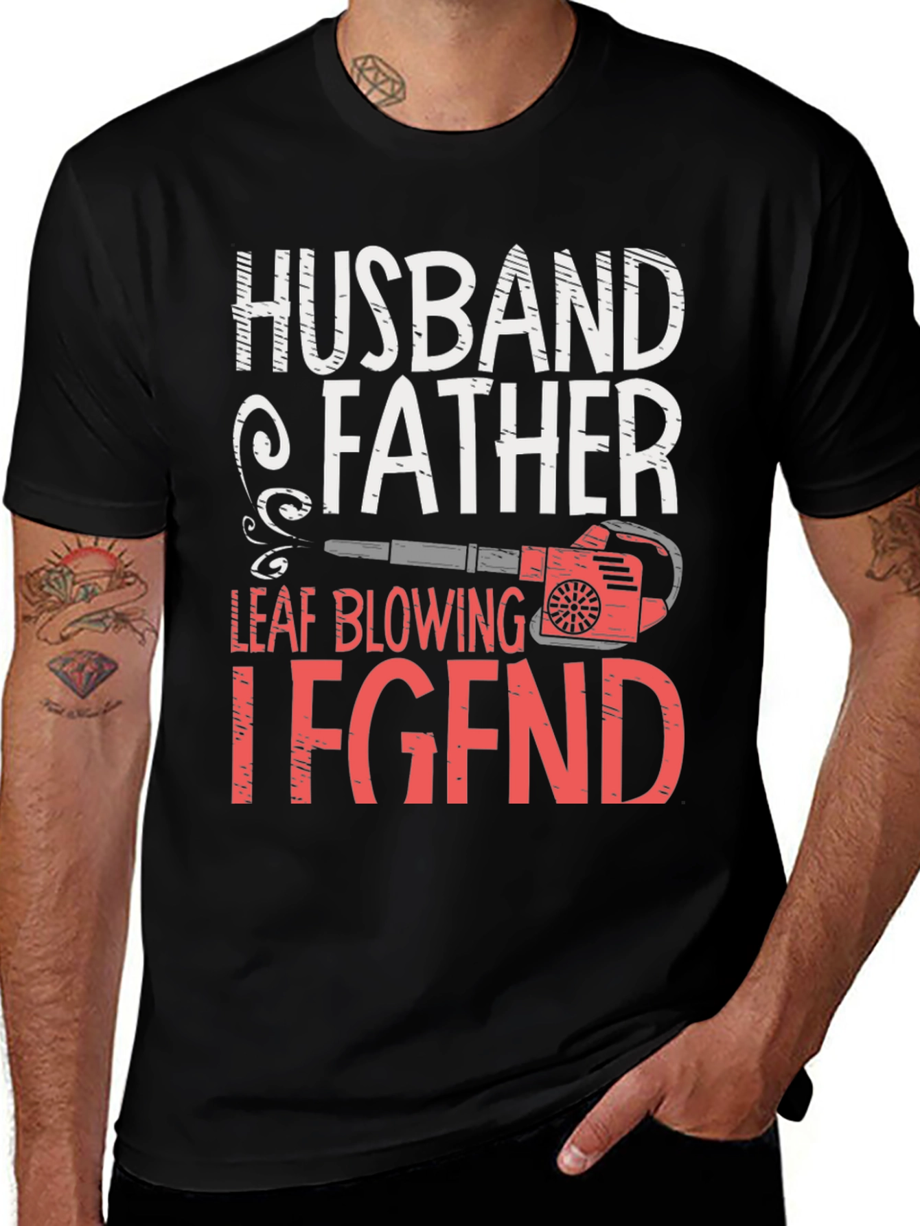 Husband Father Legend Leaf Blowing T-Shirt
