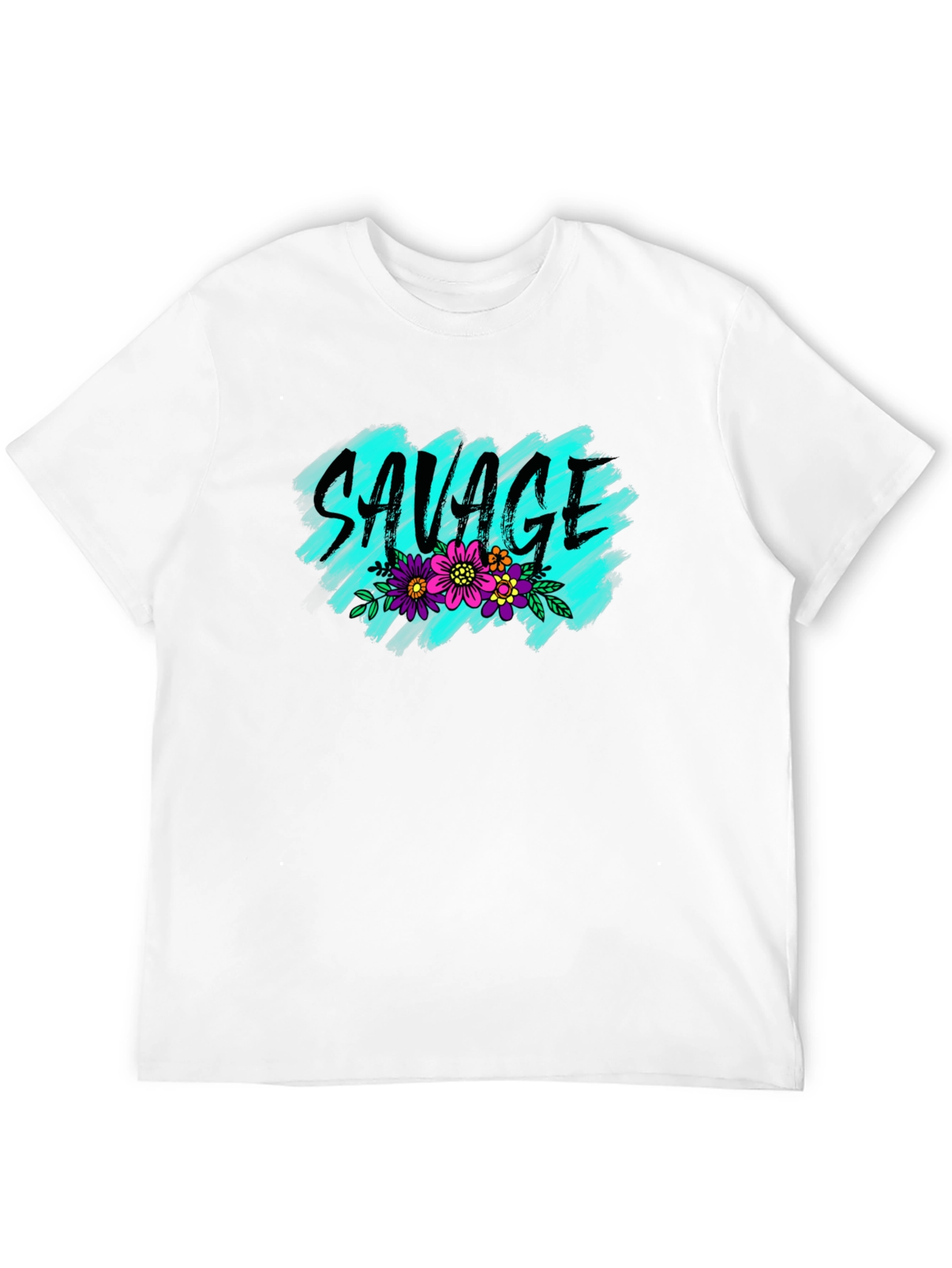 Savage Floral Graphic Tee - Trendy Black T-Shirt