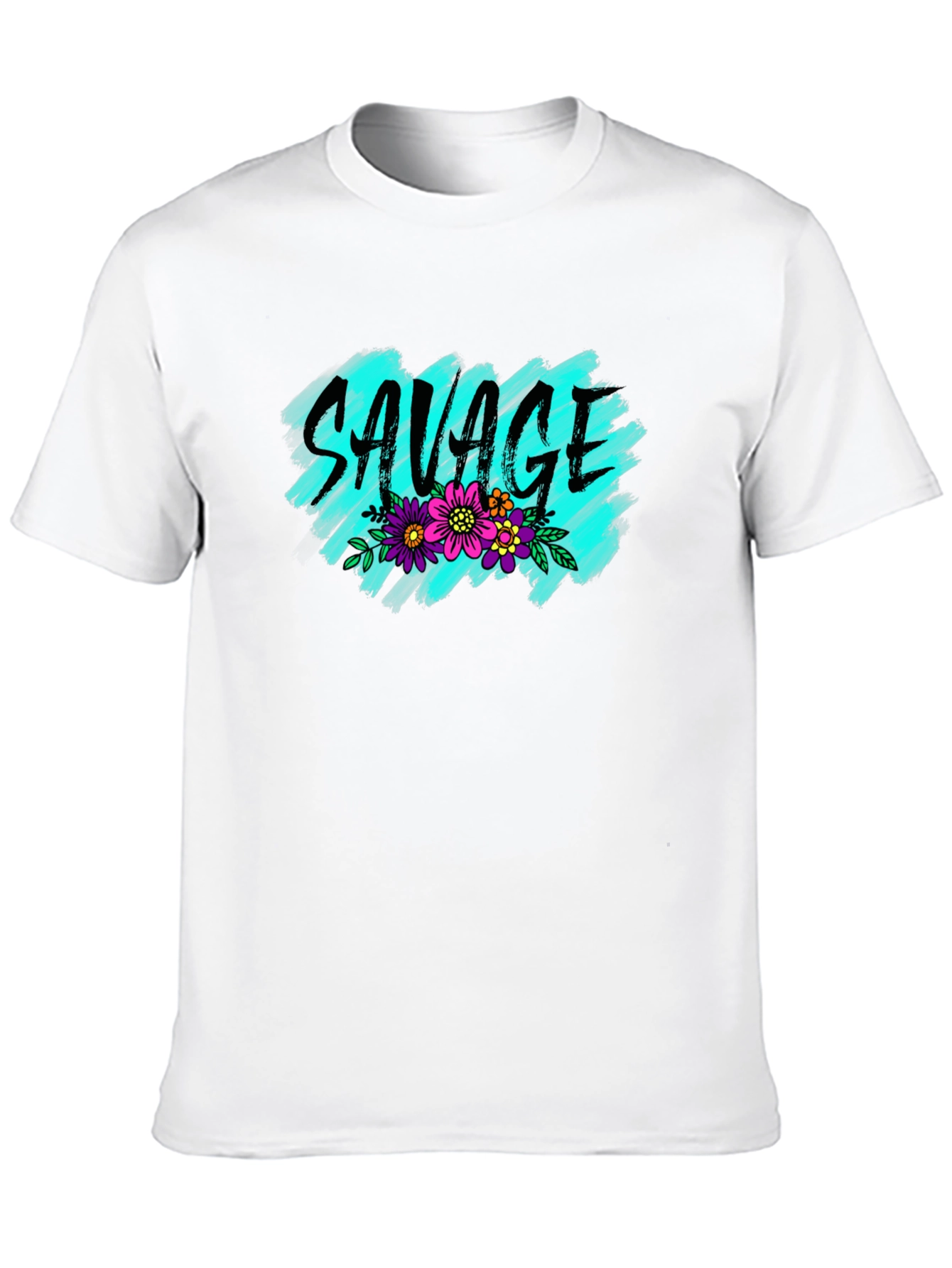 Savage Floral Graphic Tee - Trendy Black T-Shirt
