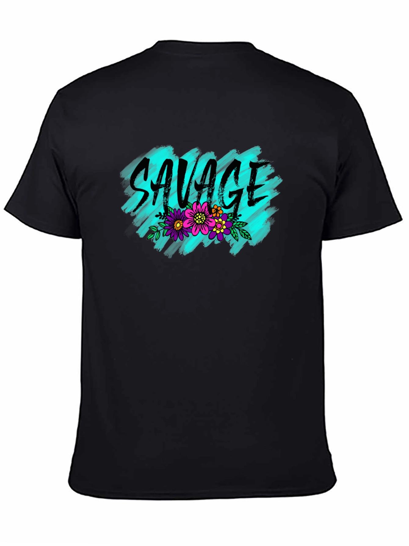 Savage Floral Graphic Tee - Trendy Black T-Shirt