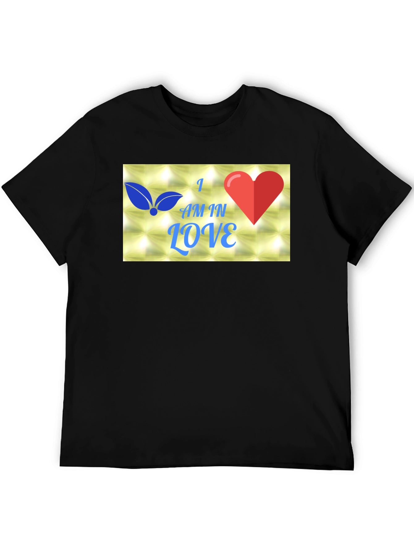 I Am In Love Graphic Black T-Shirt