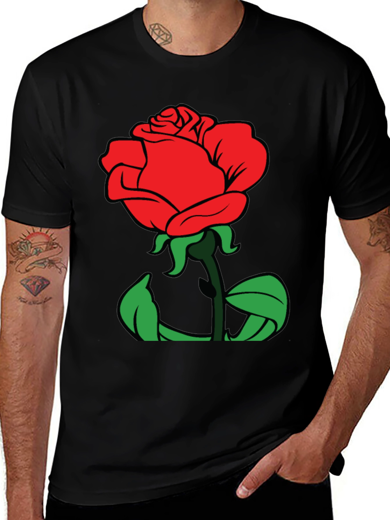 Rose Graphic Tee - Soft Cotton Blend