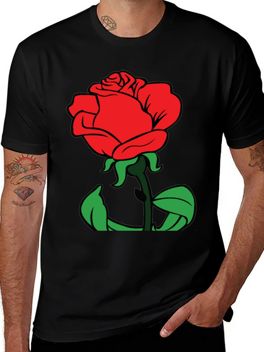 Rose Graphic Tee - Soft Cotton Blend