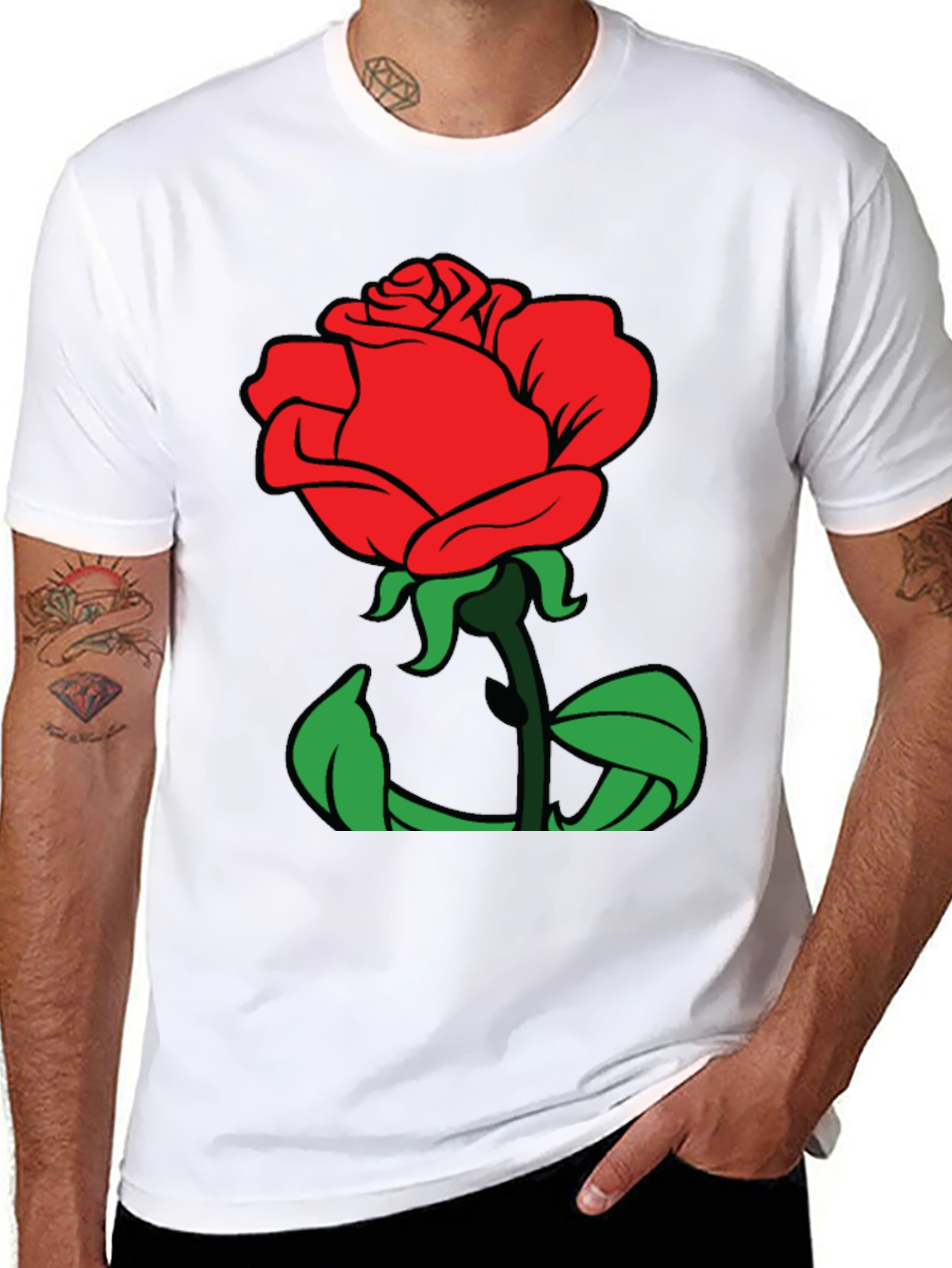 Rose Graphic Tee - Soft Cotton Blend