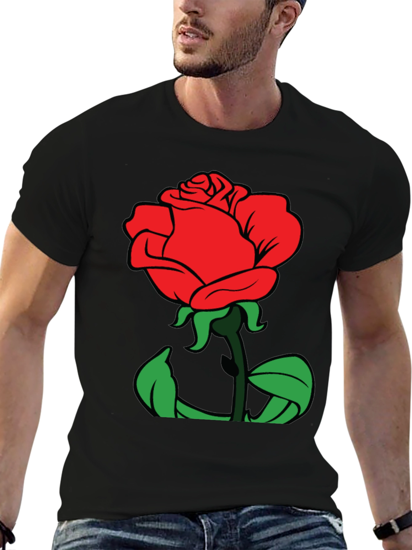 Rose Graphic Tee - Soft Cotton Blend
