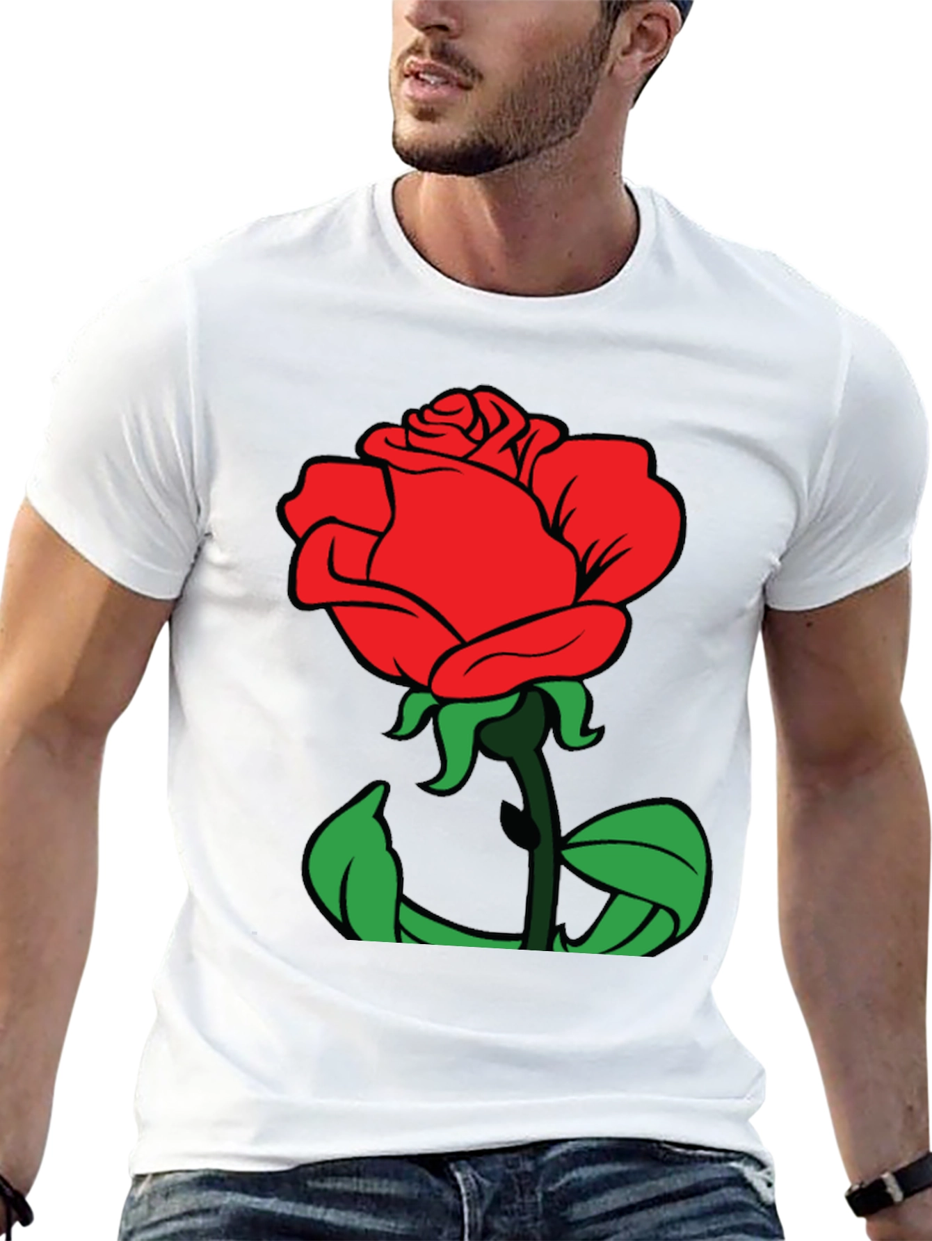 Rose Graphic Tee - Soft Cotton Blend