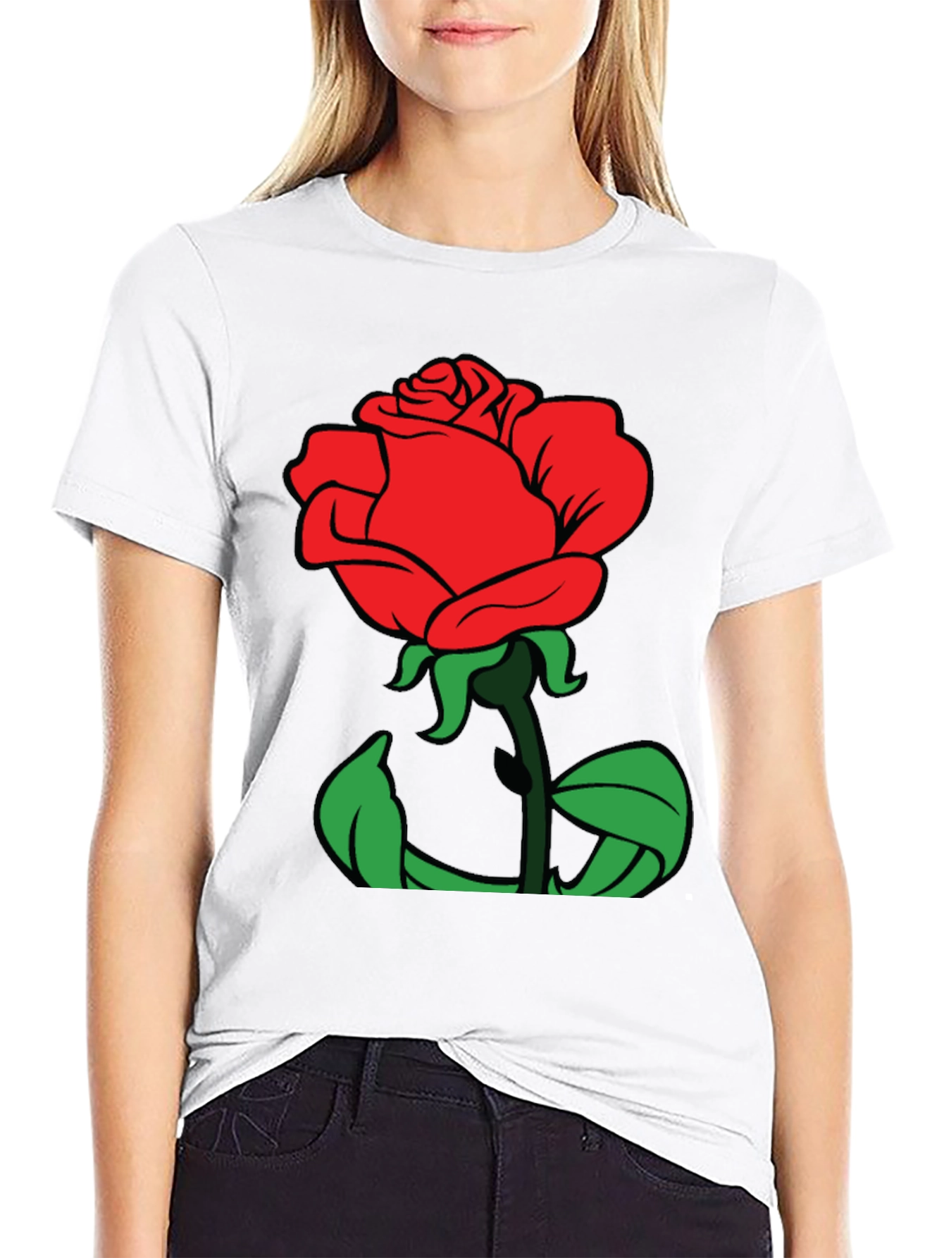Rose Graphic Tee - Soft Cotton Blend