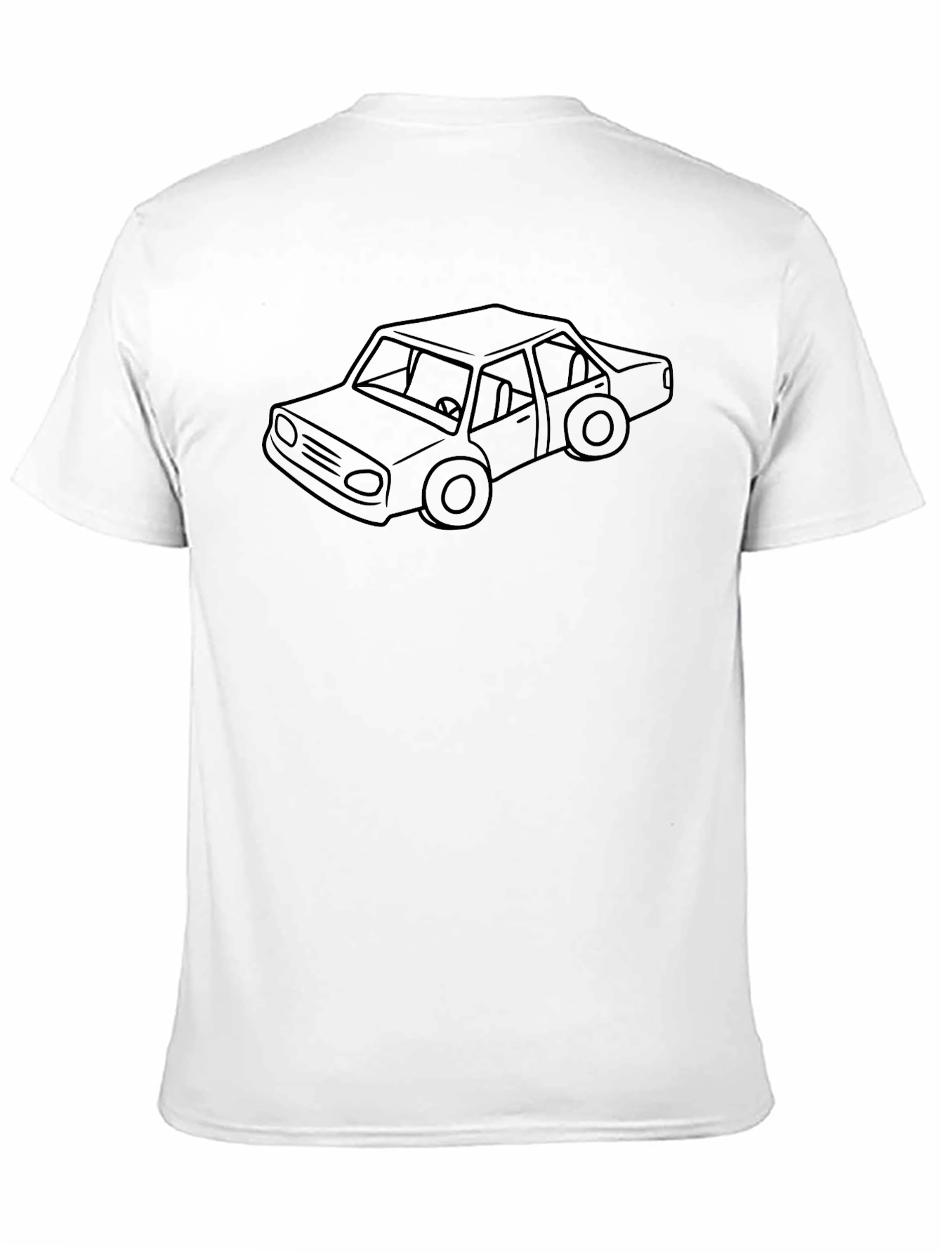 Black Car Outline T-Shirt - Classic Automotive Style