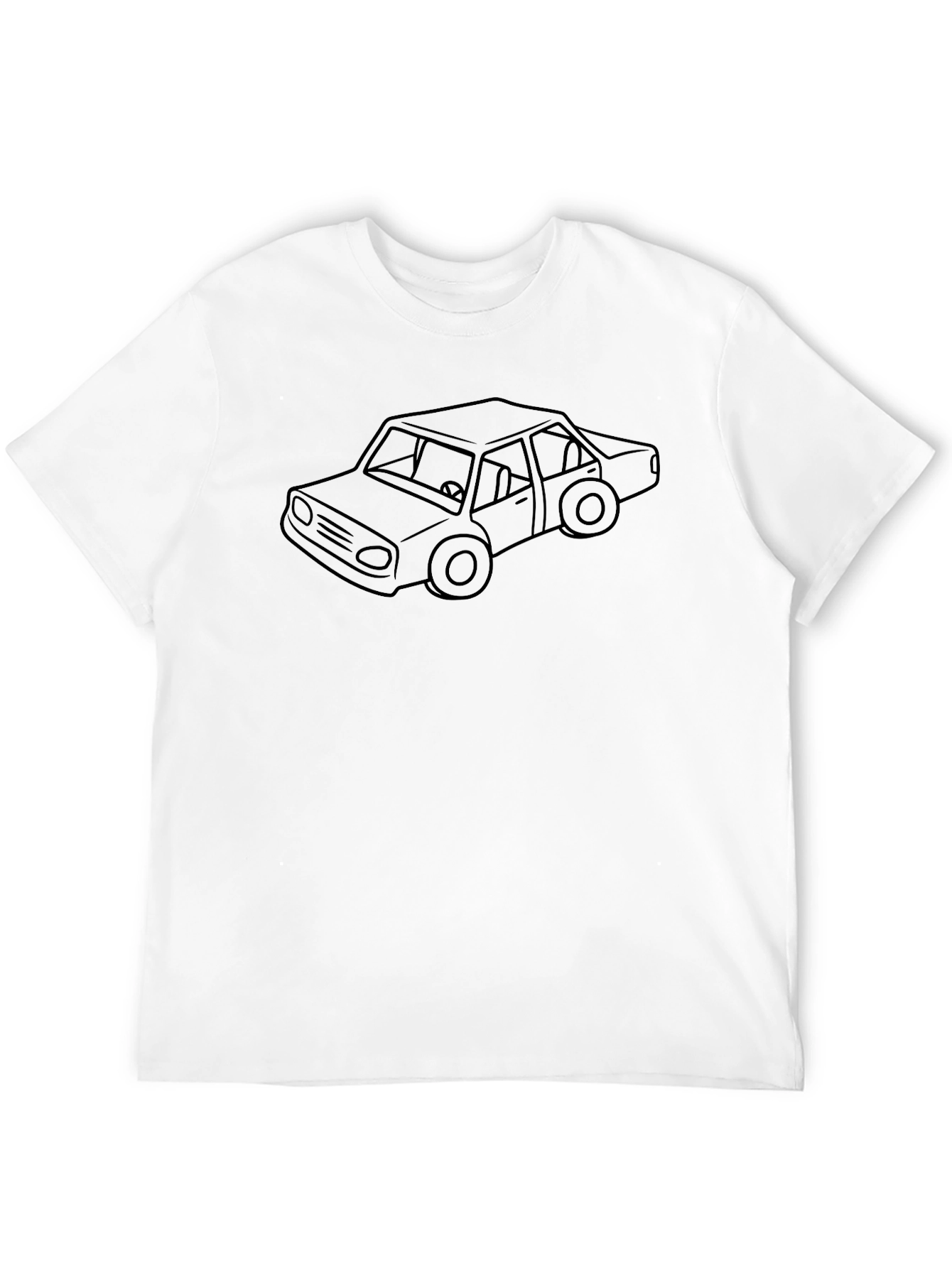 Black Car Outline T-Shirt - Classic Automotive Style