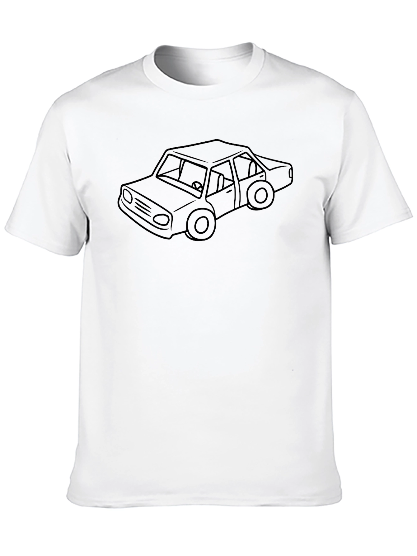 Black Car Outline T-Shirt - Classic Automotive Style