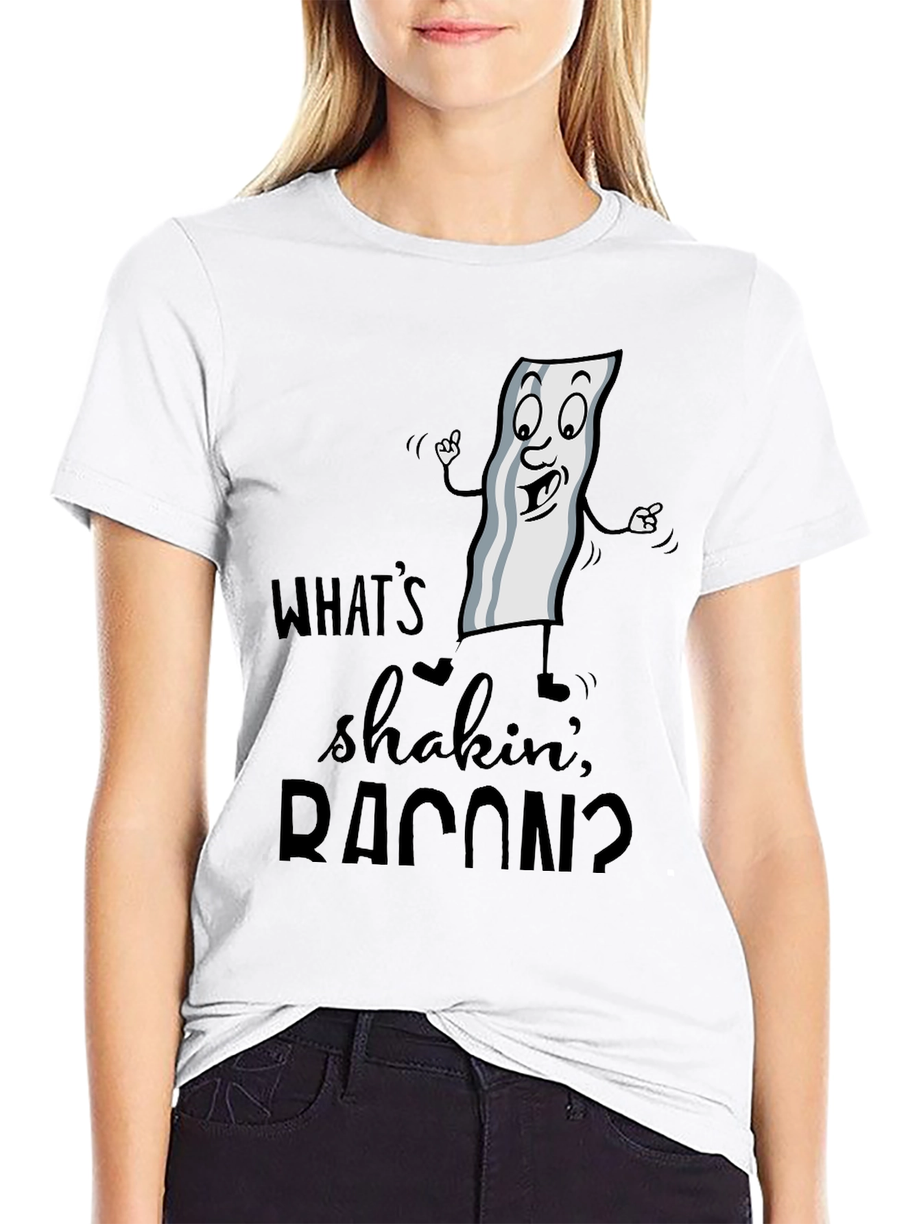 Funny Whats Shakin Bacon Graphic T-Shirt
