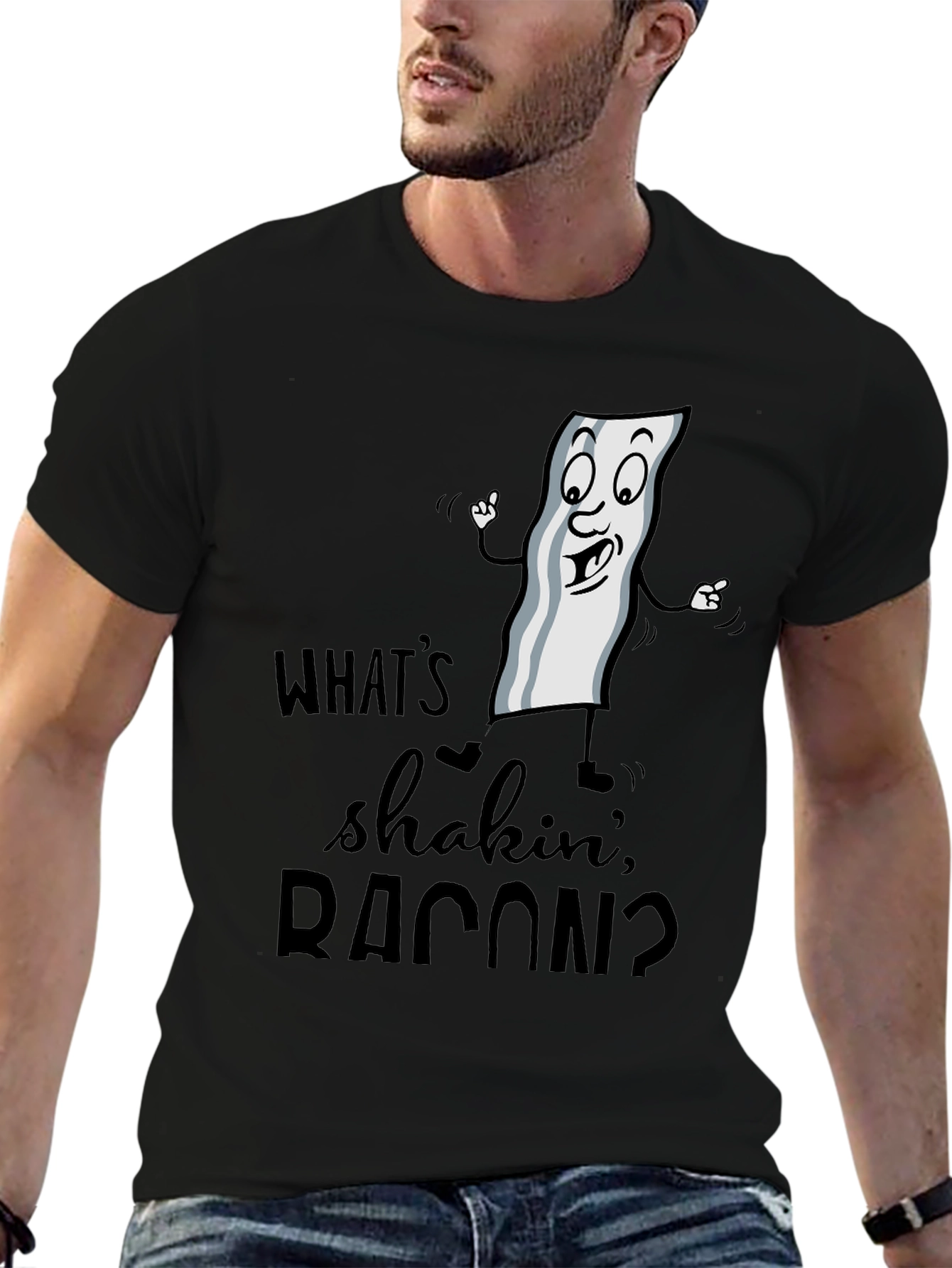 Funny Whats Shakin Bacon Graphic T-Shirt