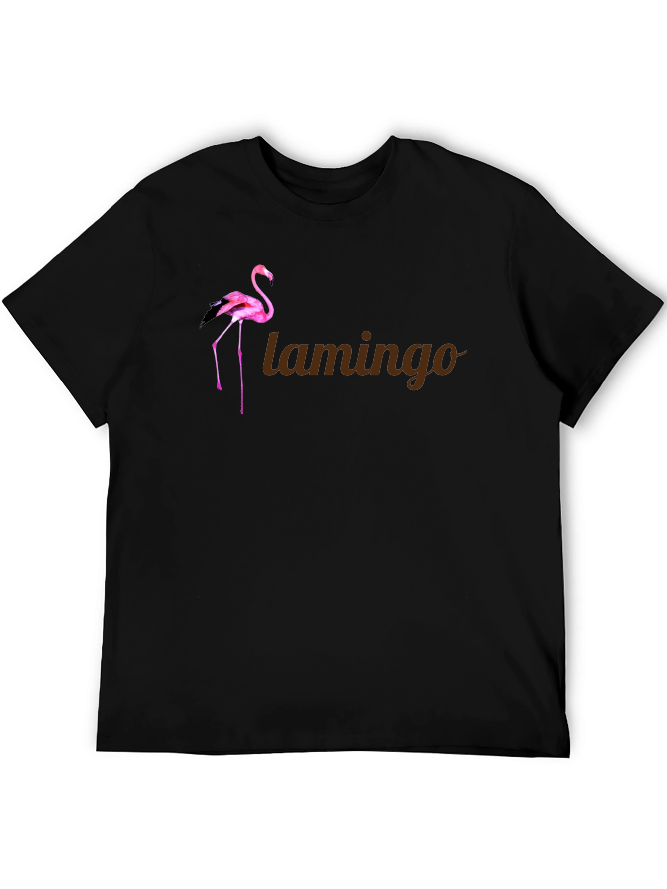 Flamingo Graphic Tee - Stylish Mens Black T-Shirt