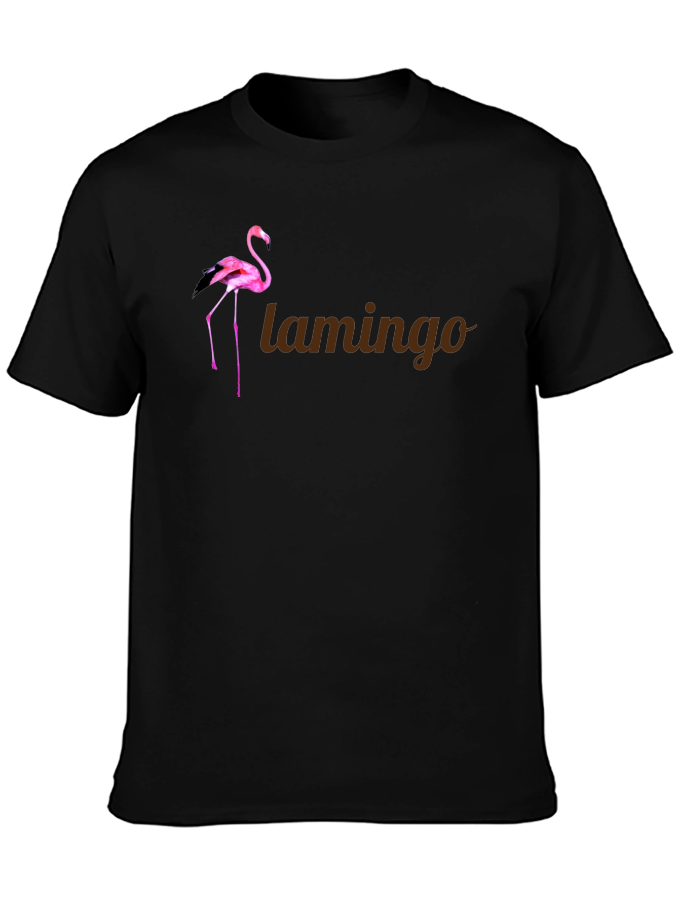 Flamingo Graphic Tee - Stylish Mens Black T-Shirt