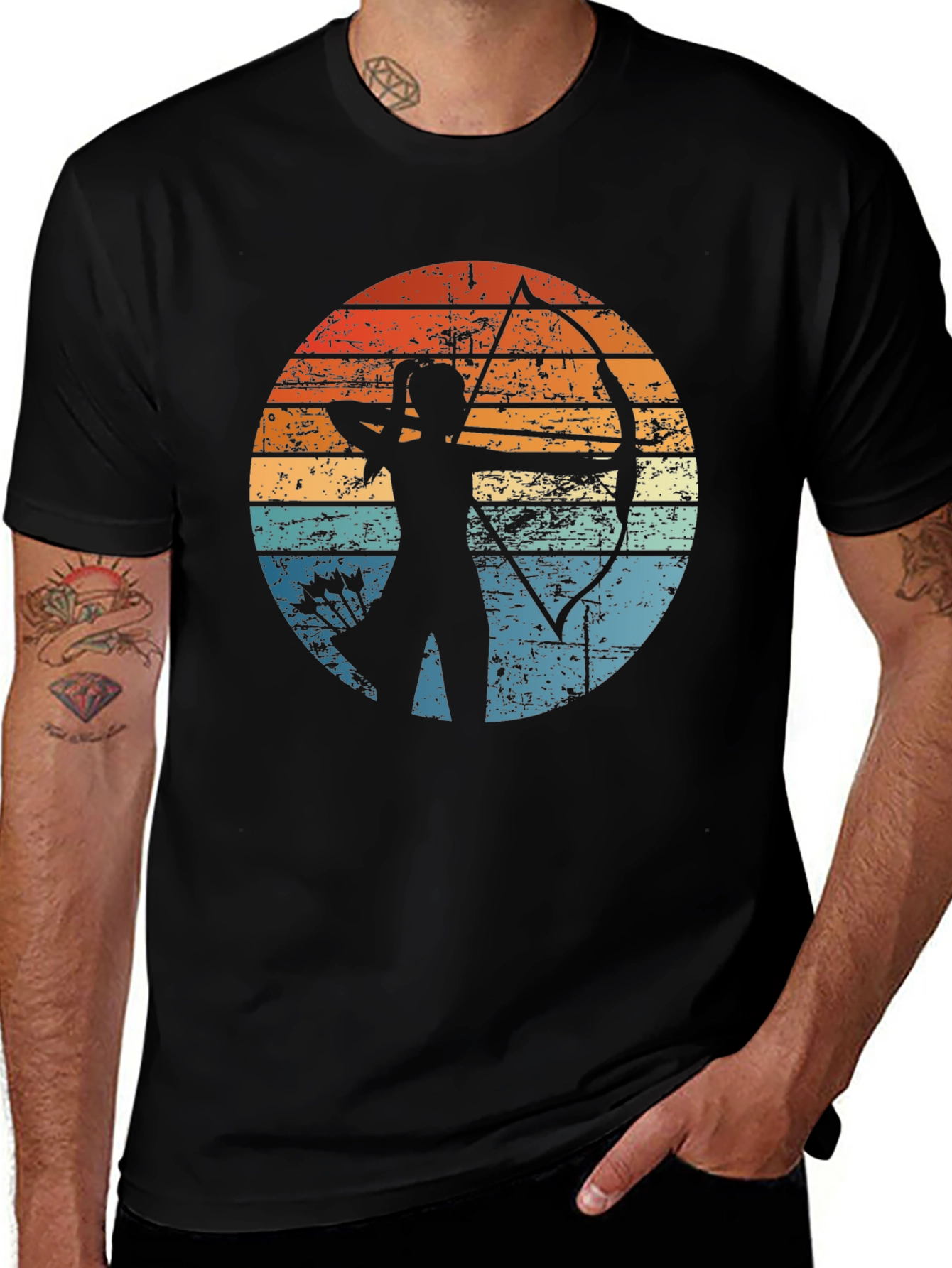 Archery Sunset Graphic Tee | Retro Style